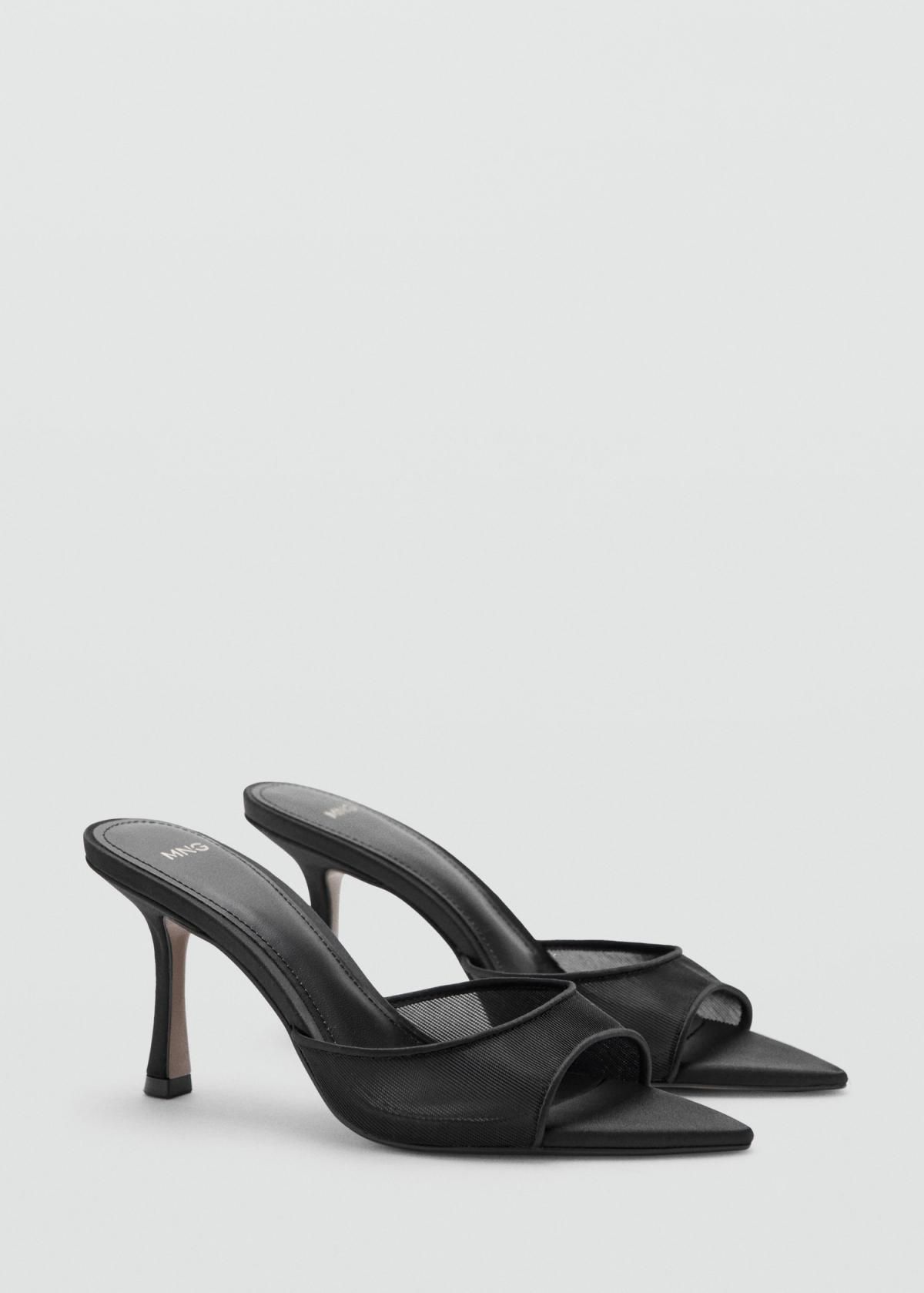 망고 스틸레토힐 블랙 뮬 샌들 8cm 27052552 NEGRO - 상세 이미지 2