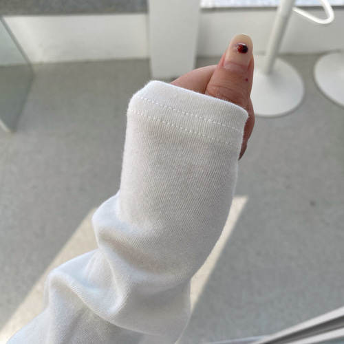 1+1 사방스판 기본 폴라 면 티 긴팔 반목 이너 롱 티셔츠 - 상세 이미지 4
