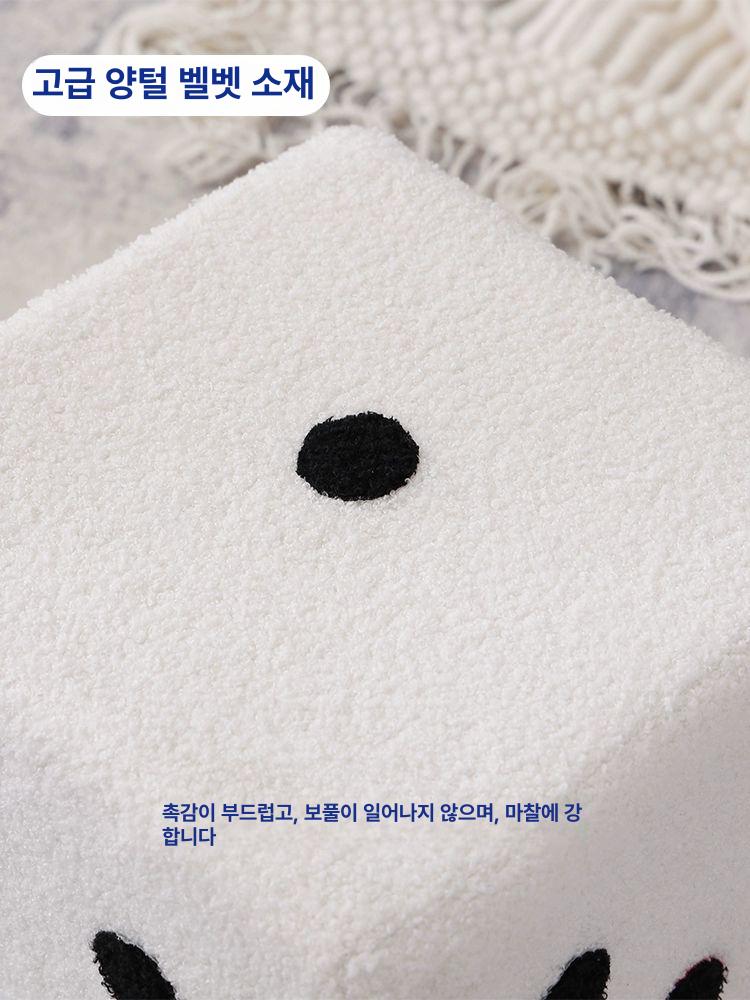 주사위 패턴 패브릭 스툴 보조의자 인테리어 큐브 좌식의자 블랙 대형 A - 상세 이미지 3