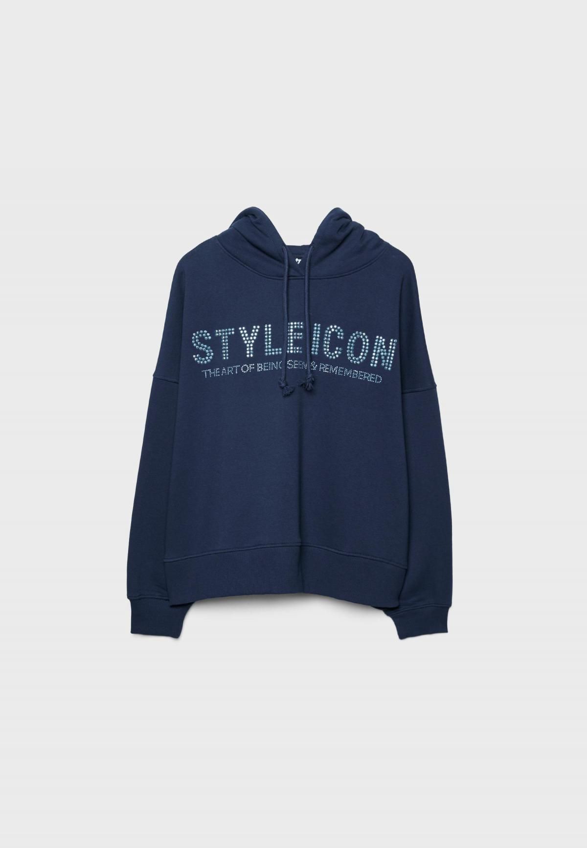 스트라디바리우스 크리스탈 프린트 네이비 후드티 7239/670 NAVY BLUE - 상품 이미지