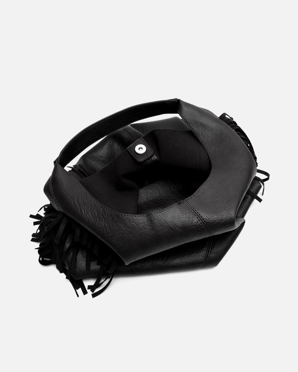 미사코 소프트 블랙 호보백 탈착 파우치 Frinpo-5200055002010 NEGRO - 상세 이미지 5