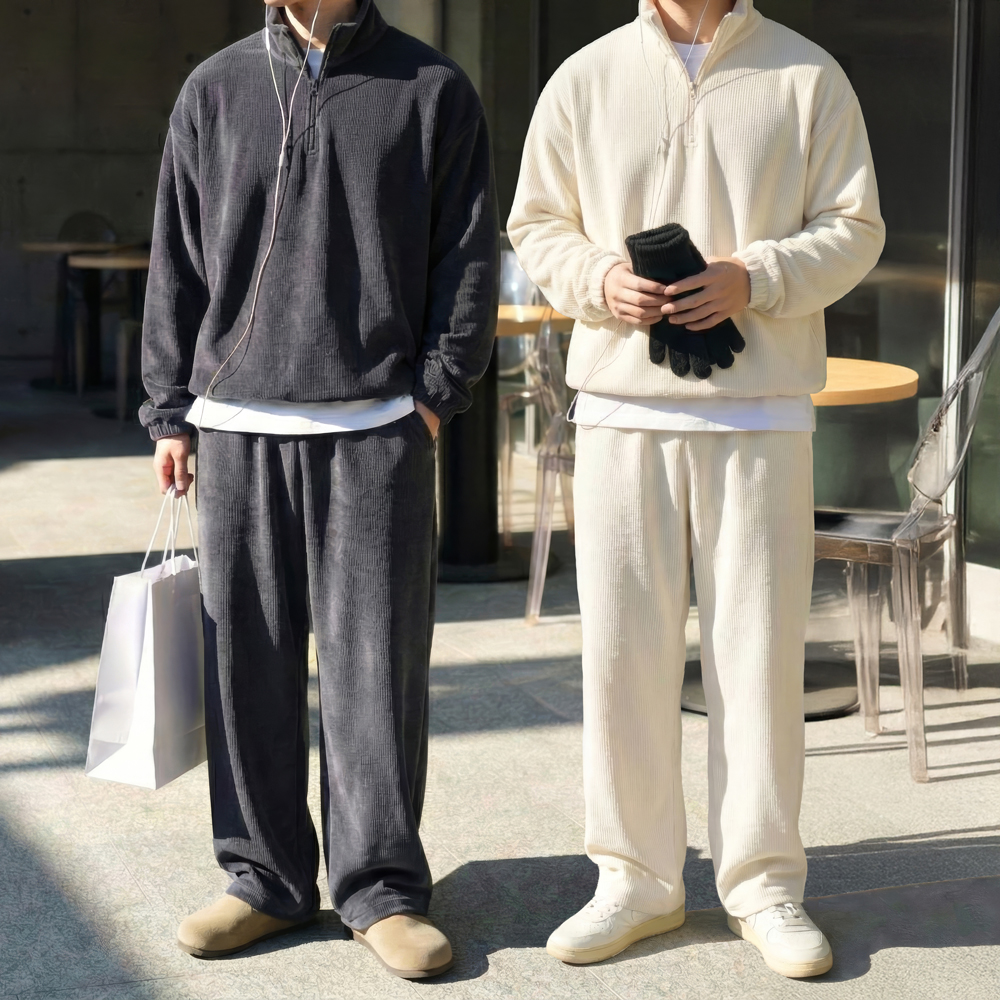 남자코듀로이세트 남성기모트레이닝세트 남자벨벳트레이닝 제품 이미지