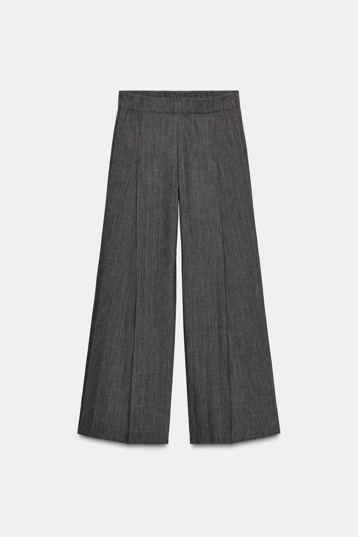 자라 와이드핏 테크니컬 울 블렌드 팬츠 9950/916 GREY MARL - 메인 이미지