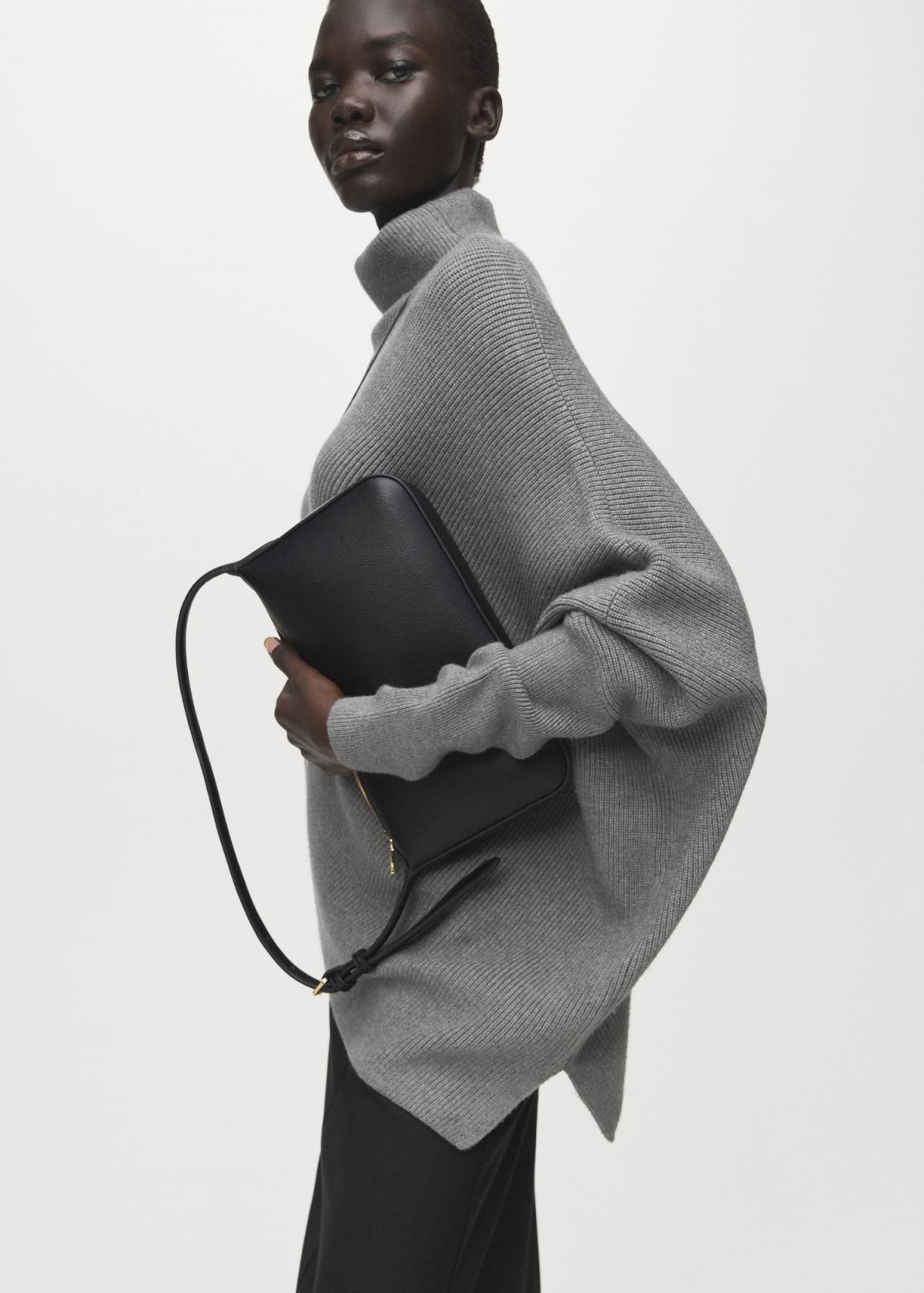 망고 비대칭 하이넥 니트 스웨터 27011283 GRIS MEDIO VIGORE - 상세 이미지 5