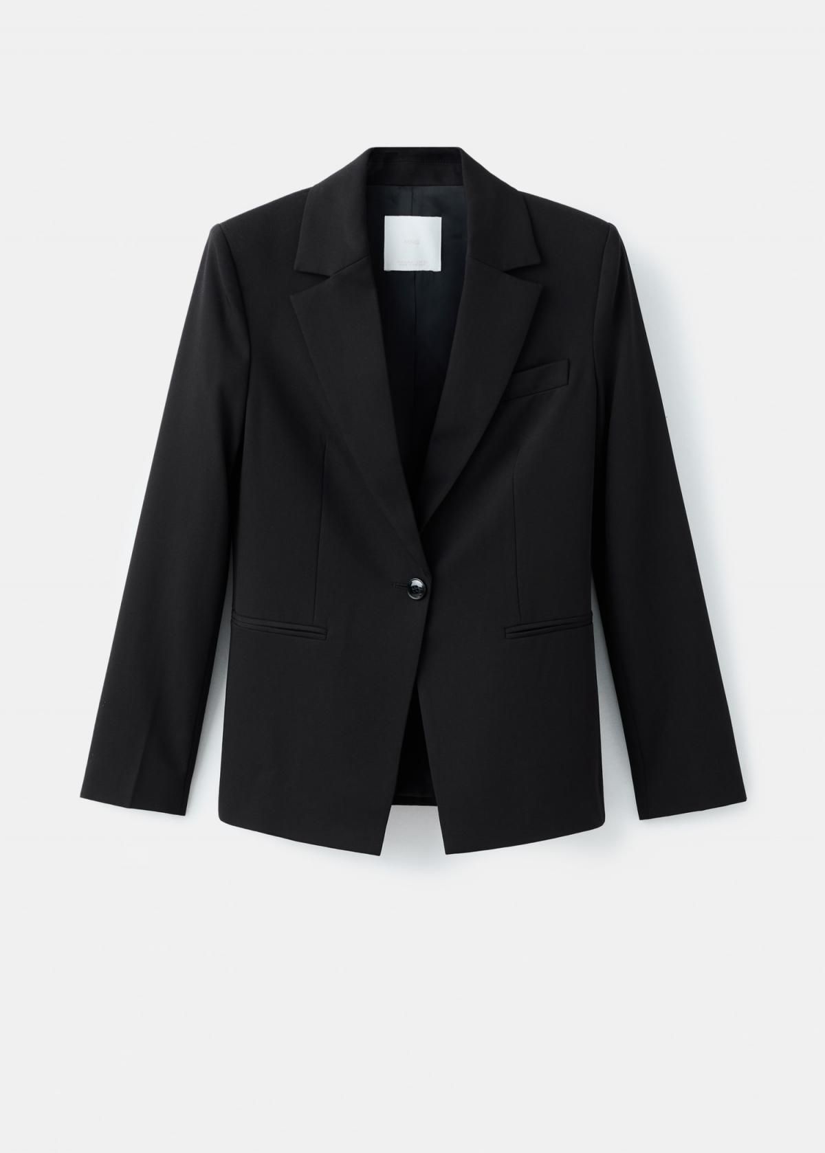 망고 테일러드 슬림핏 블랙 블레이저 27041294 NEGRO - 상품 이미지