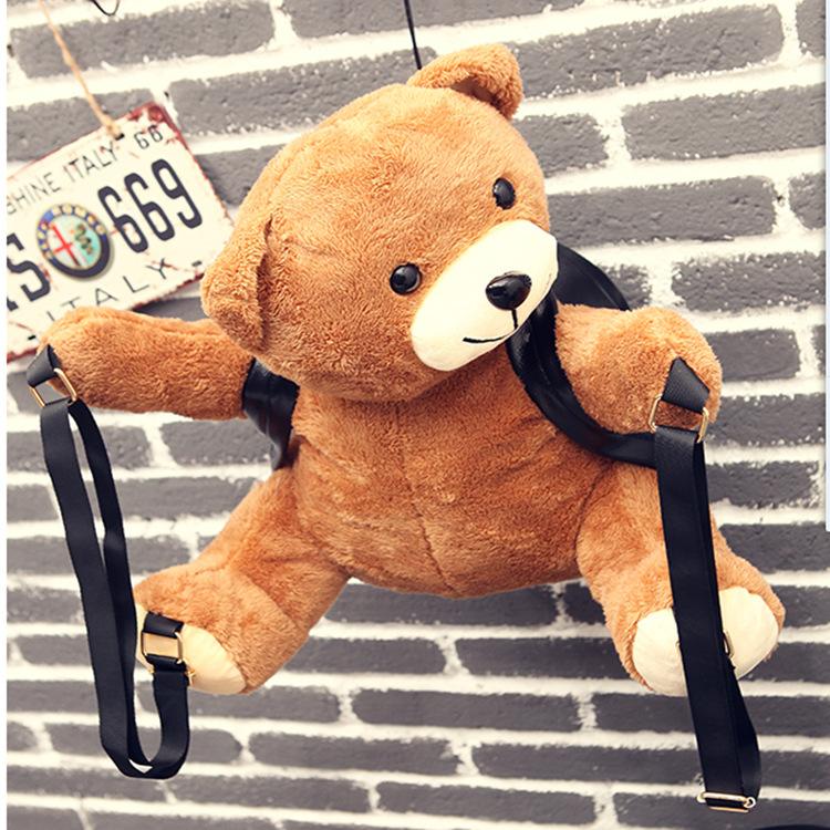 귀여운 곰 인형 배낭 학생용 동물 디자인 라지 - 상품 이미지