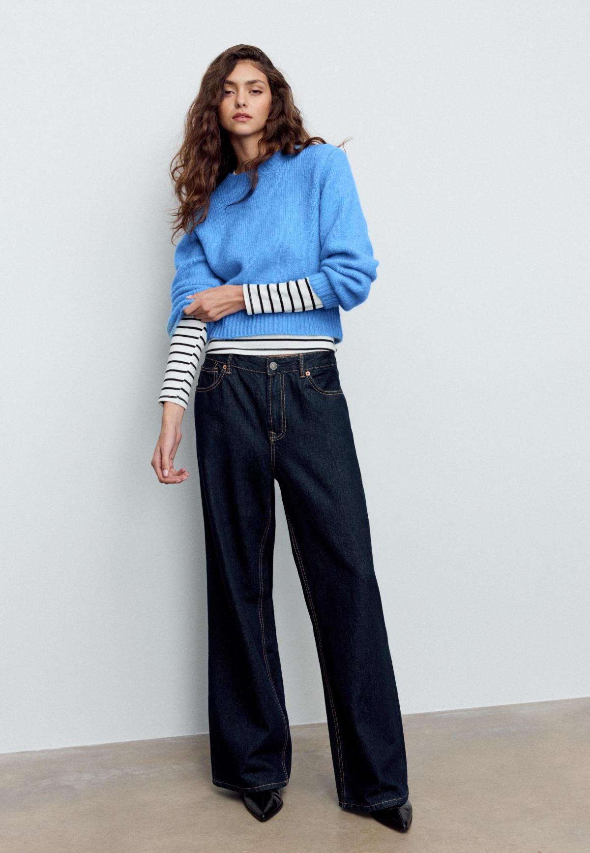 스트라디바리우스 소프트 라운드넥 니트 스웨터 블루 1515/412 ROYAL BLUE - 상세 이미지 5