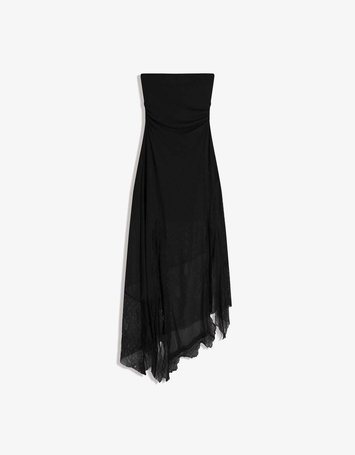 버쉬카 레이스 오프숄더 튤 미디 원피스 1160/218 BLACK - 상세 이미지 3