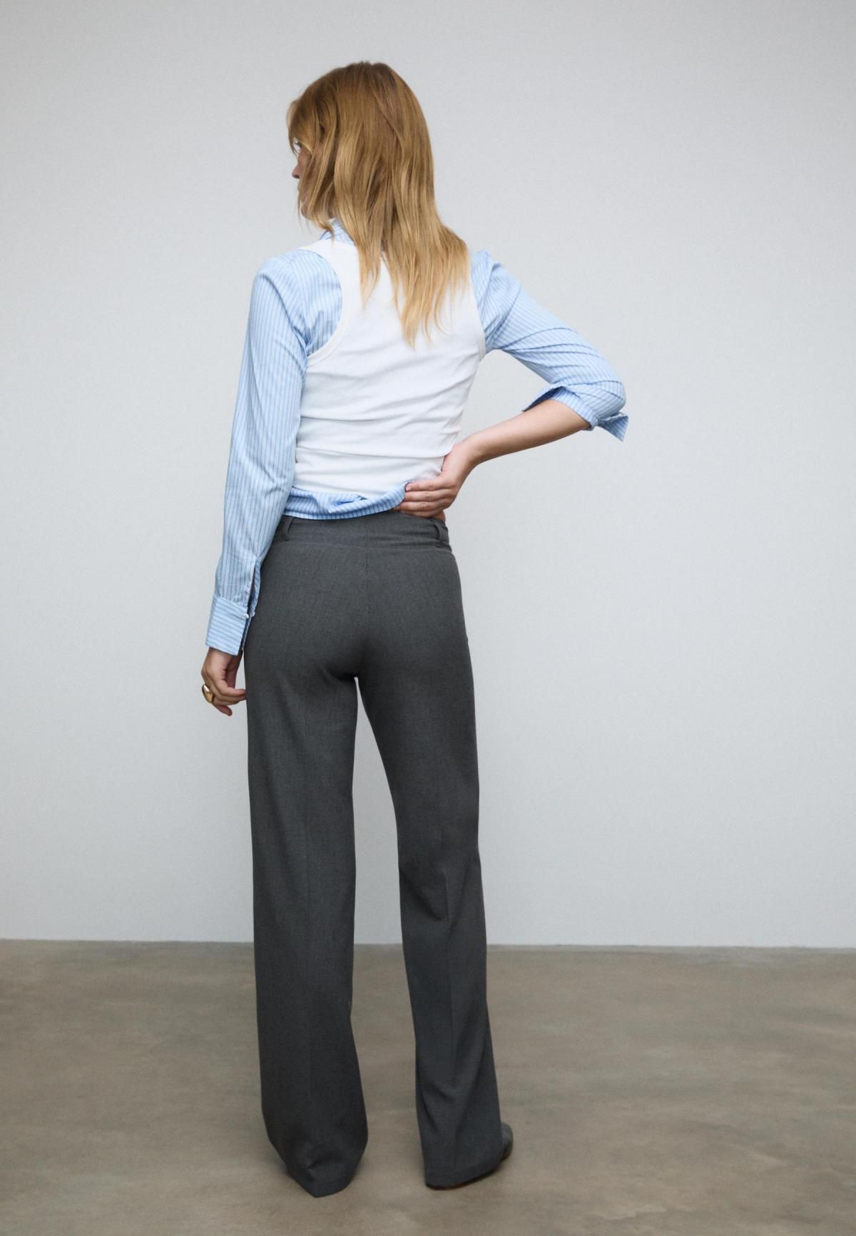 스트라디바리우스 슬림 스트레이트핏 정장 팬츠 4544/198 DARK GREY - 상세 이미지 5