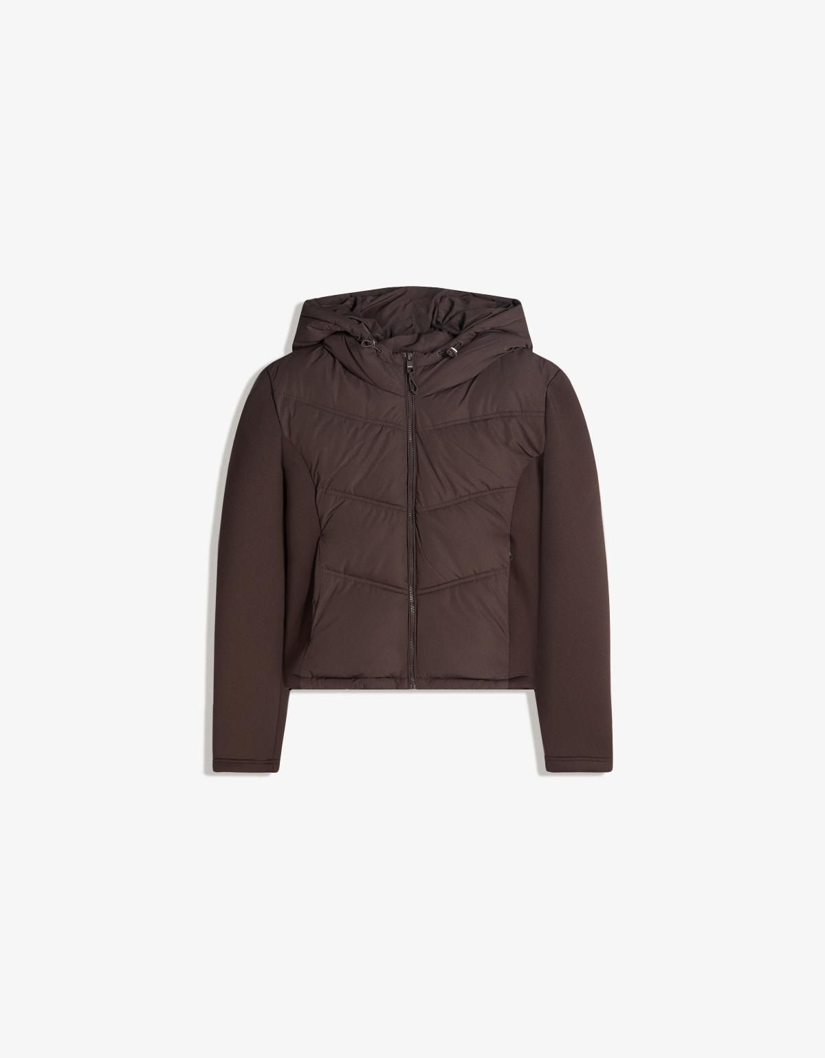 버쉬카 네오프렌 후드 집업 퀼팅 재킷 6653/200 BROWN - 메인 이미지
