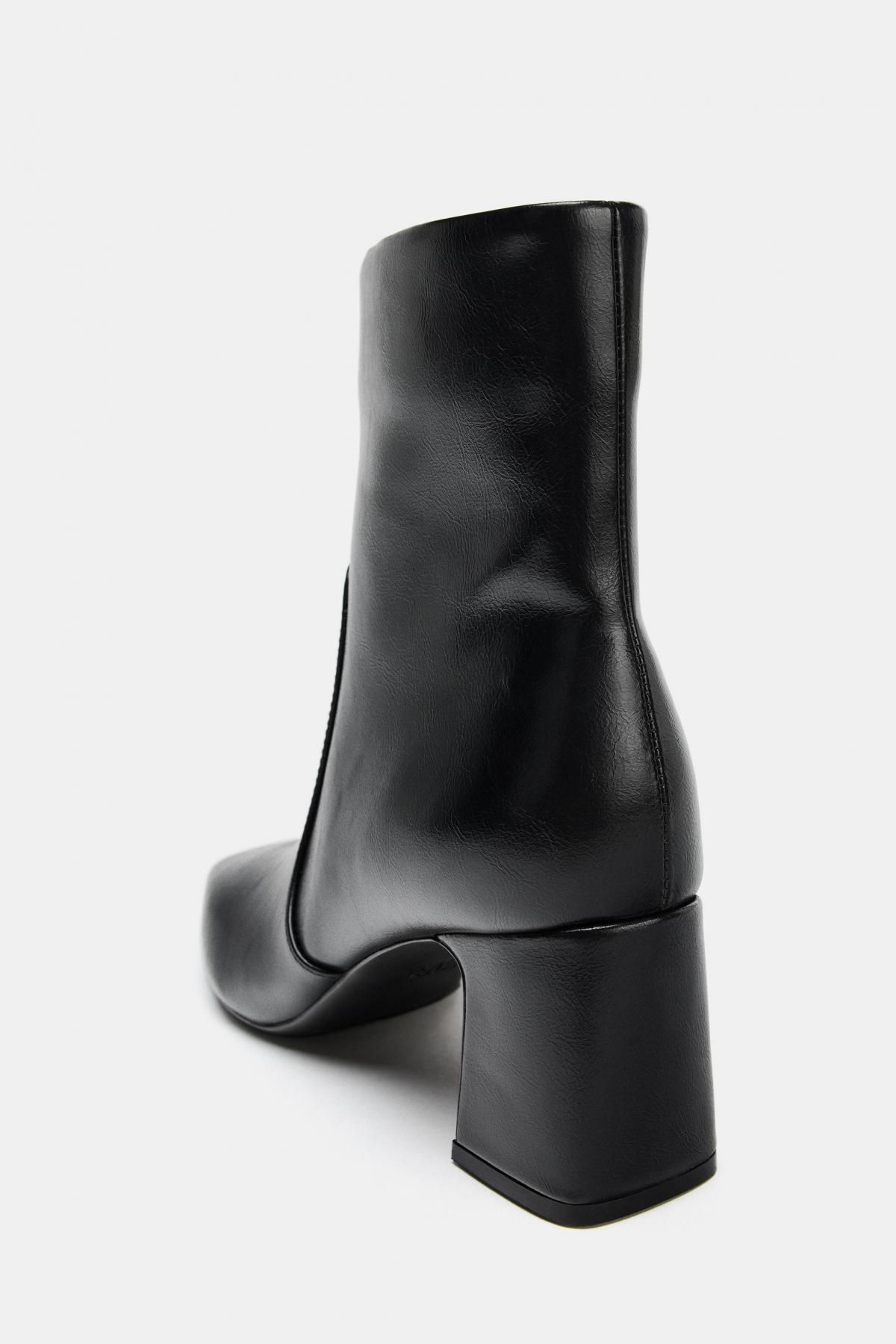 자라 스퀘어토 블록힐 앵클부츠 3105/710 BLACK - 상세 이미지 4