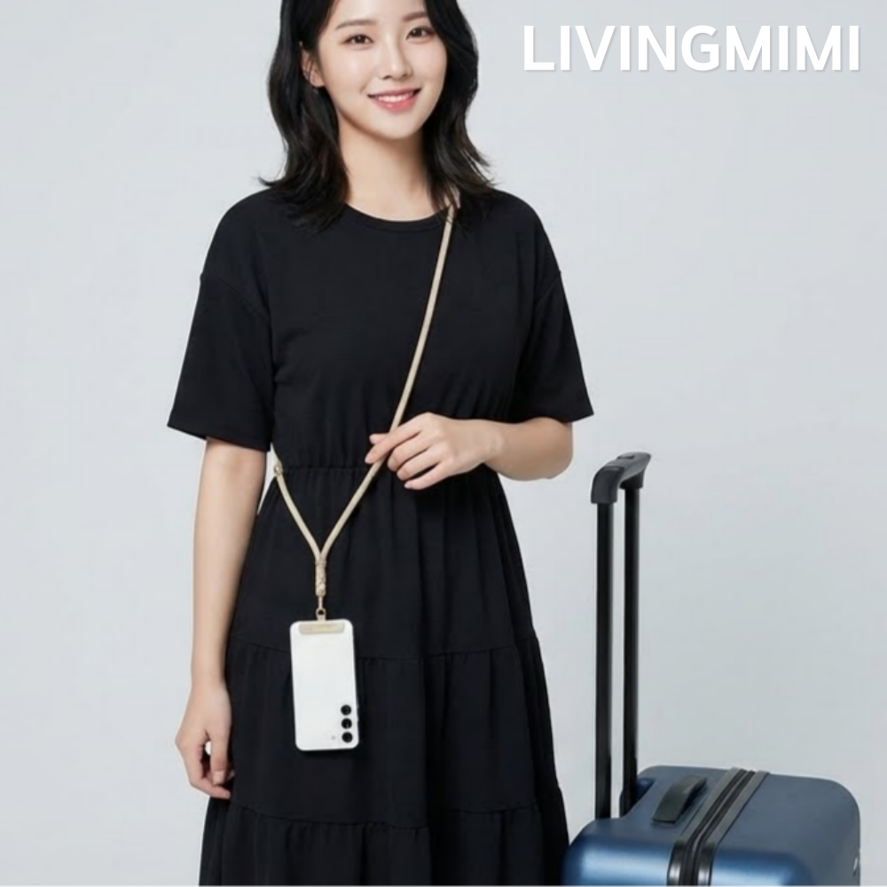 리빙미미 핸드폰 스트랩 3in1 줄 고리 목걸이 크로스 손목 도난방지 분실 유럽여행