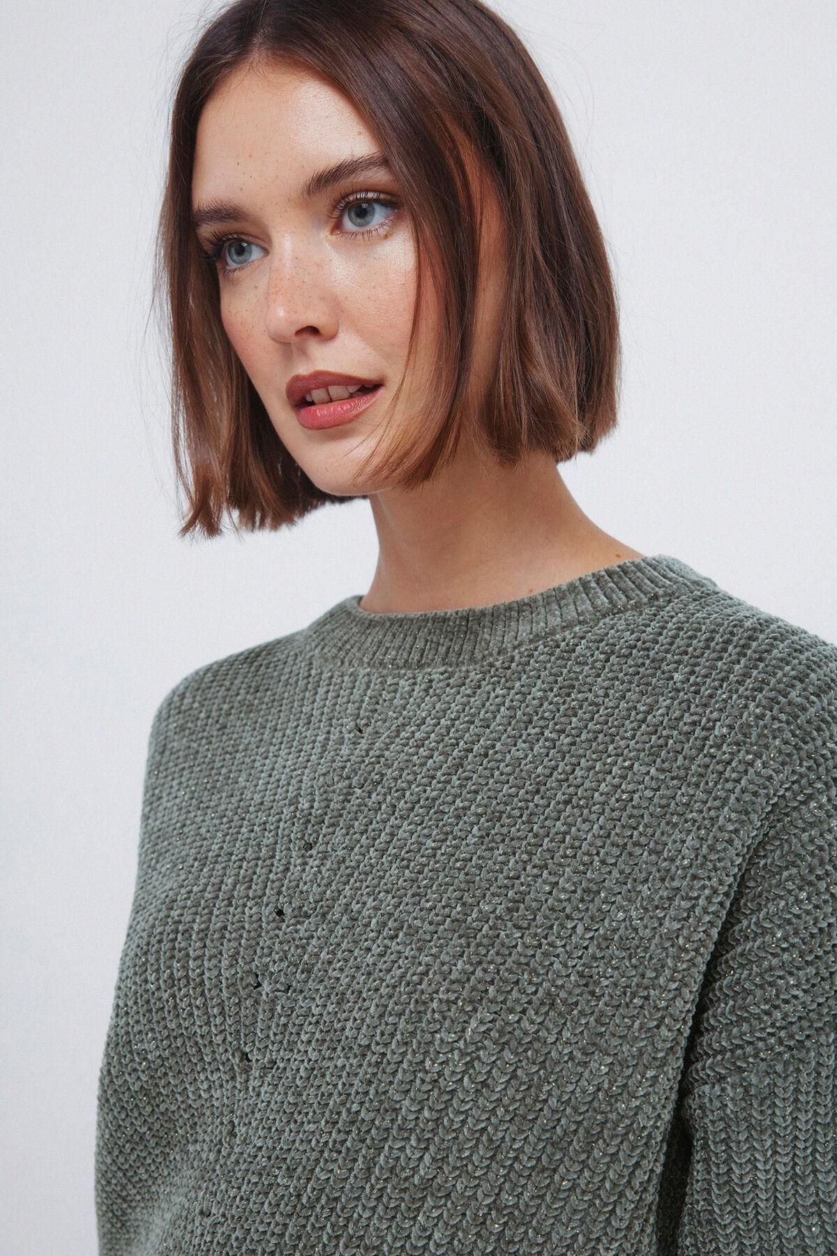 스프링필드 루렉스 라운드넥 니트 스웨터 1332657 KAKI - 상세 이미지 3