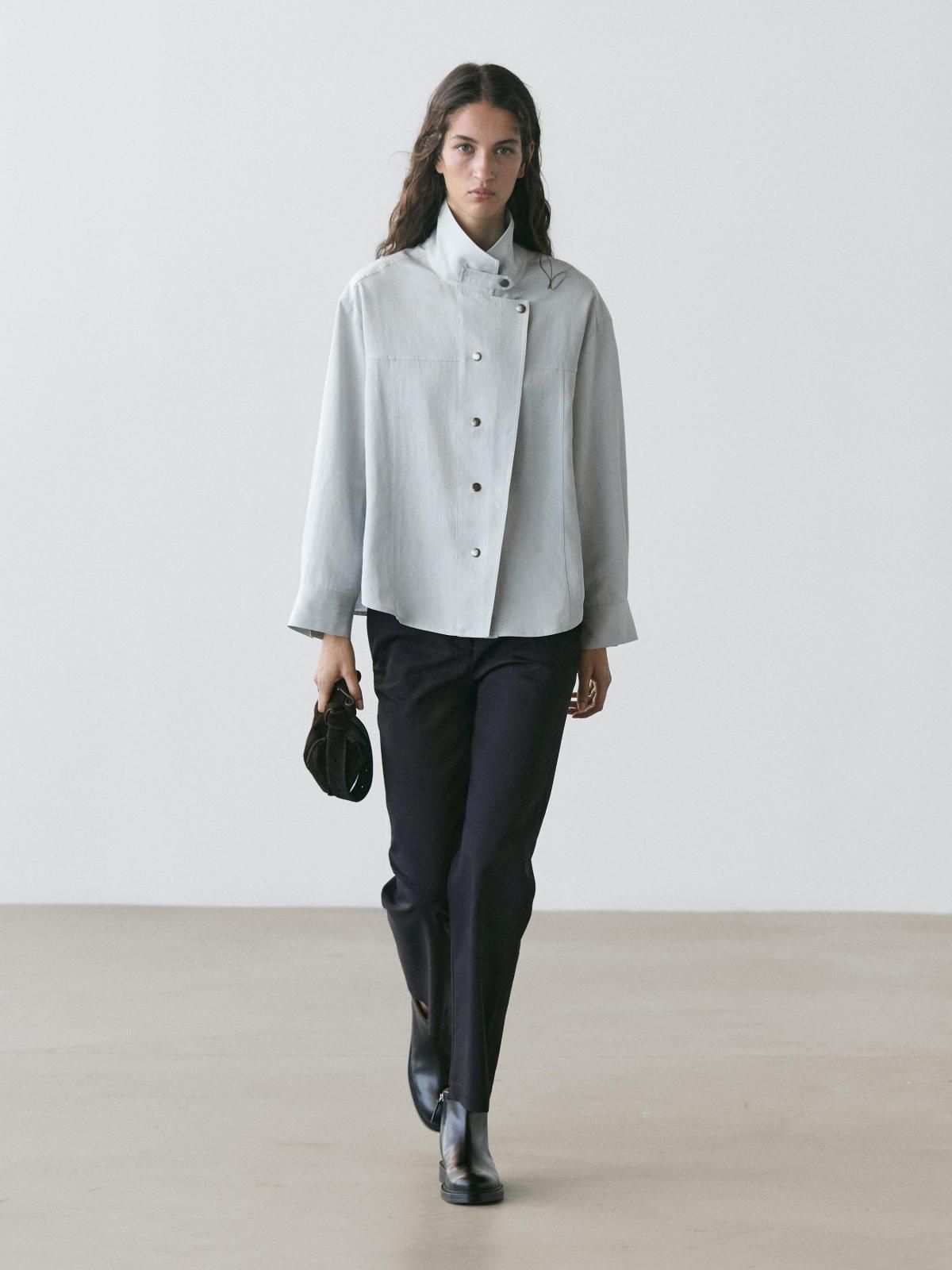 마시모두띠 테크니컬 그레이 와이드카라 셔츠 5188/788 LIGHT BLUE - 상세 이미지 3