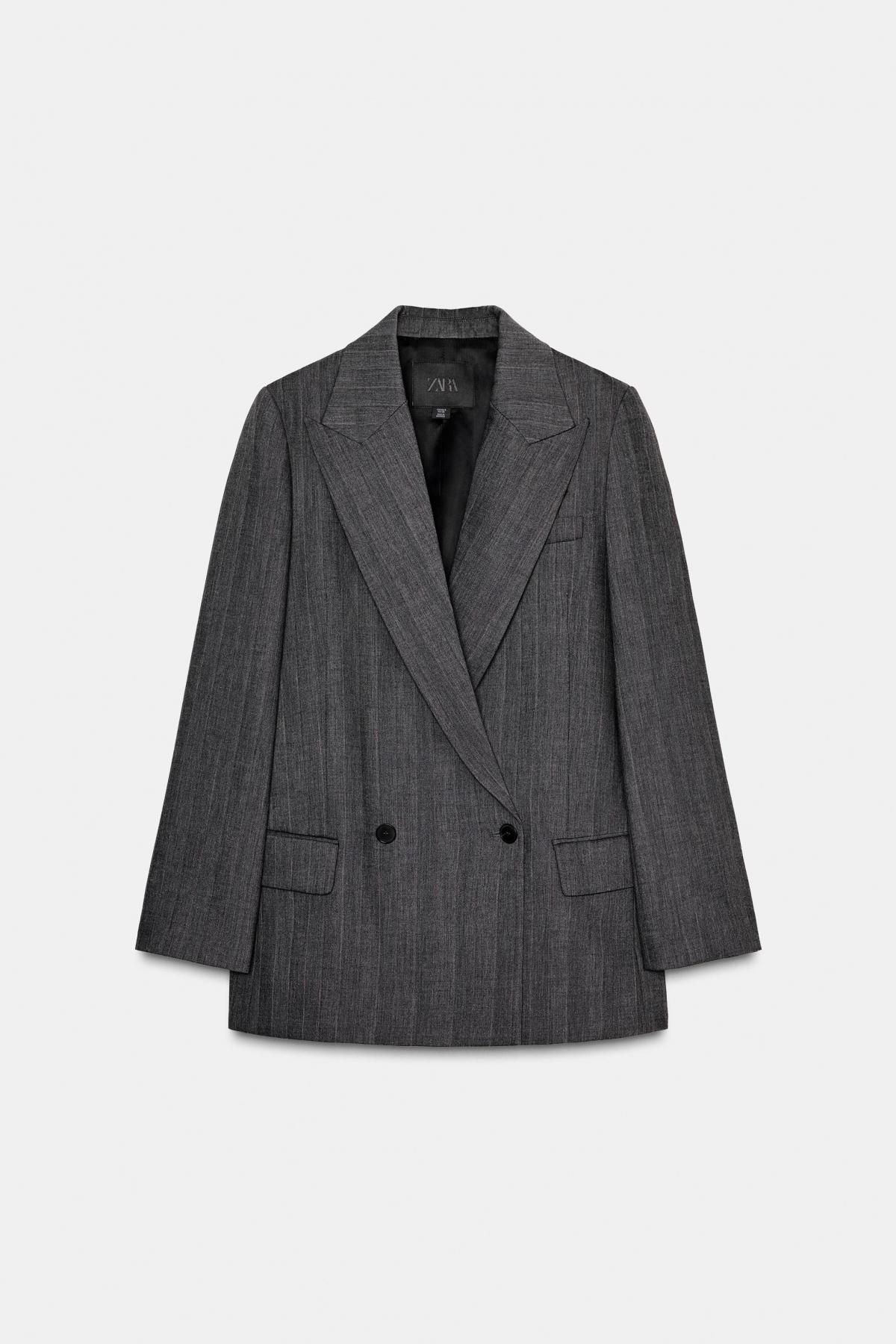자라 핀스트라이프 울 블레이저 더블브레스트 2044/916 GREY MARL - 상품 이미지