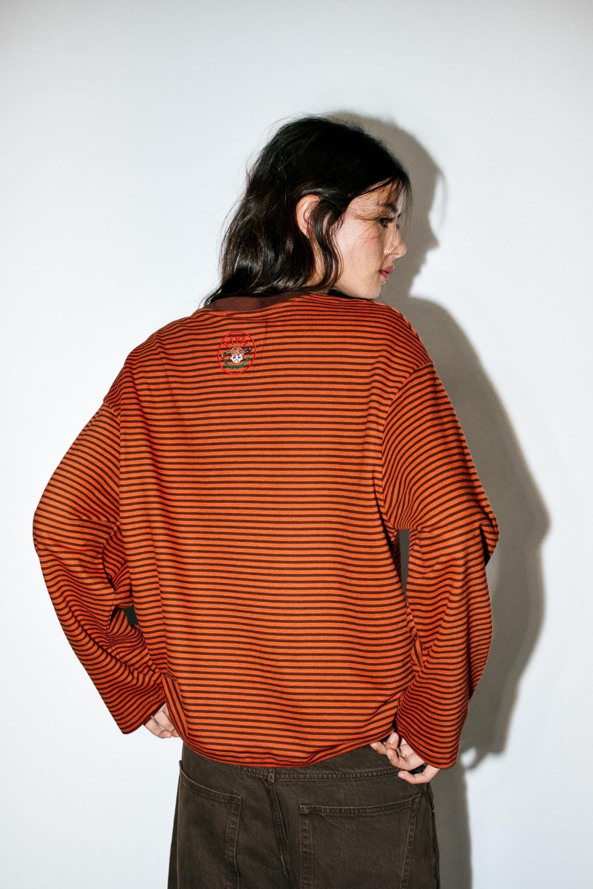 자라 키즈 스트라이프 프린트 긴팔 티셔츠 4805/820 BROWN STRIPES - 상세 이미지 3