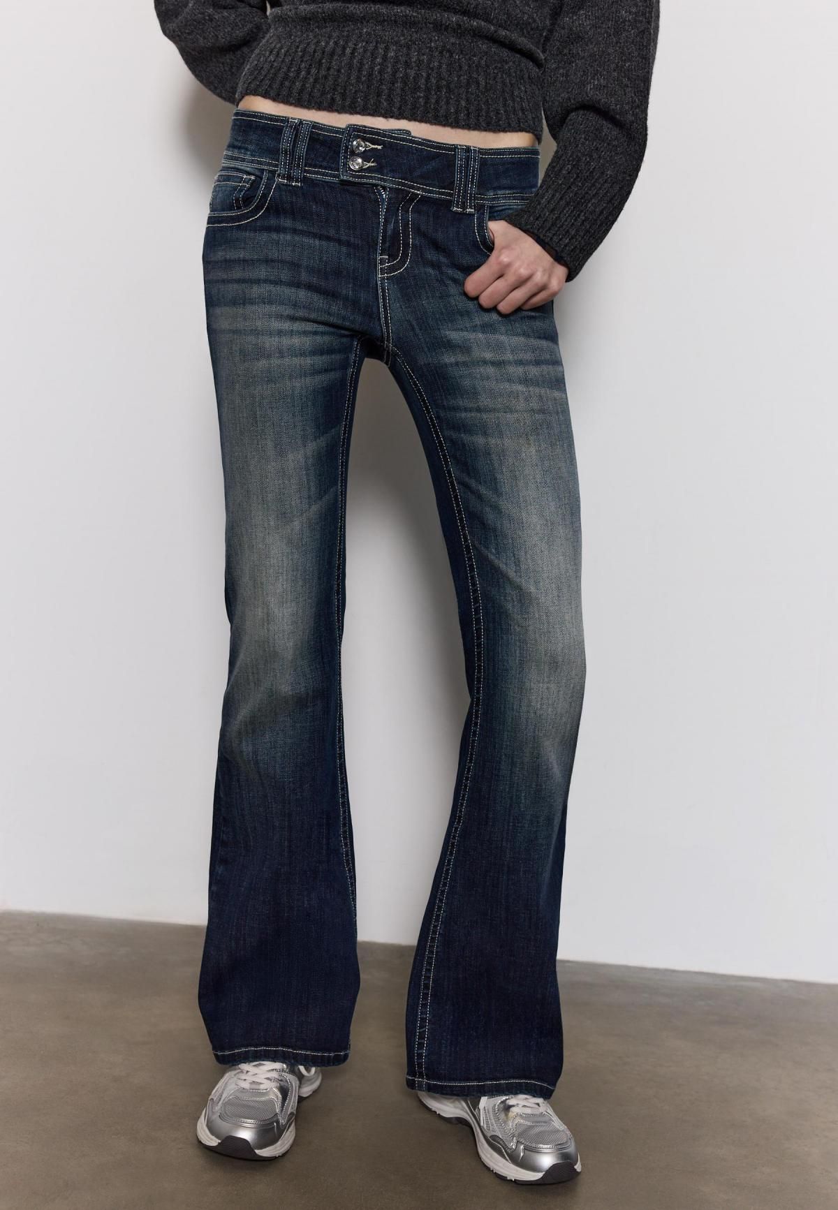 스트라디바리우스 데님 자수 포켓 플레어 청바지 7298/350 LIGHT GREY DENIM WASH - 상품 이미지