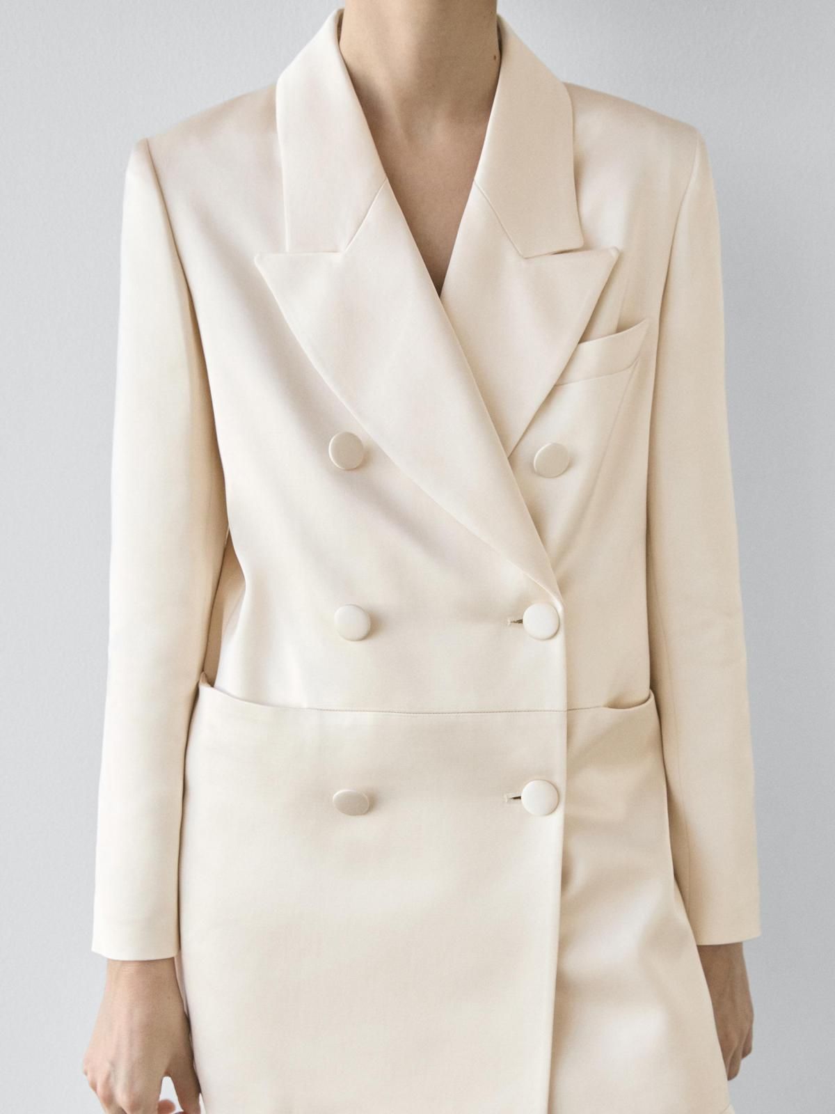 마시모두띠 새틴 테일러드 더블버튼 블레이저 9510/951 BEIGE - 상세 이미지 3