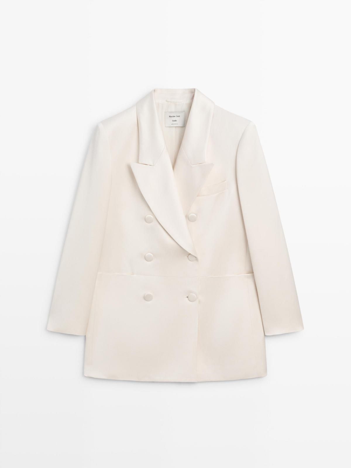 마시모두띠 새틴 테일러드 더블버튼 블레이저 9510/951 BEIGE - 상품 이미지
