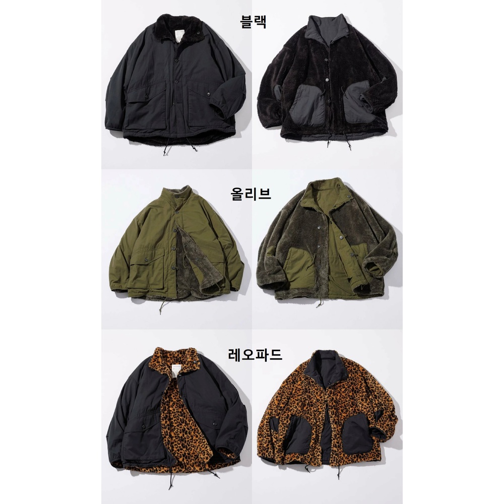 프릭스스토어 빅실루엣 스탠드 넥 리버시블 보아 블루종 남성 양면 점퍼 25AW 블랙 L - 상세 이미지 2