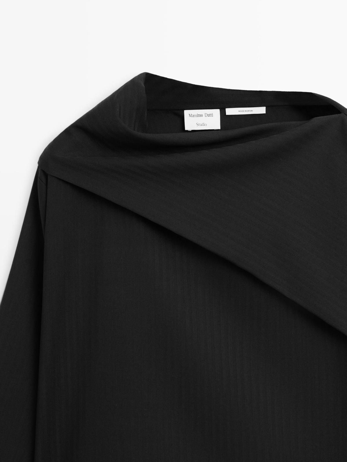 마시모두띠 스트라이프 케이프 블랙 블라우스 9303/951 BLACK 이미지 7