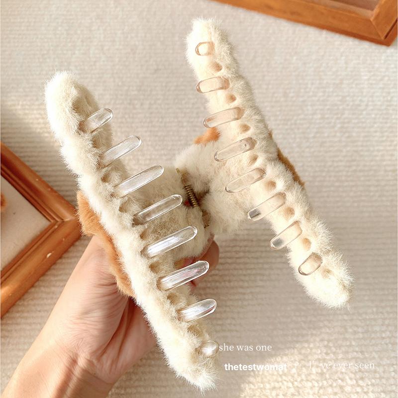 귀여운 카피바라 털 머리끈 여아 헤어밴드 후두 머리띠 가을 겨울용 12 헤어밴드+대형 소시지 헤어밴드 이미지 6