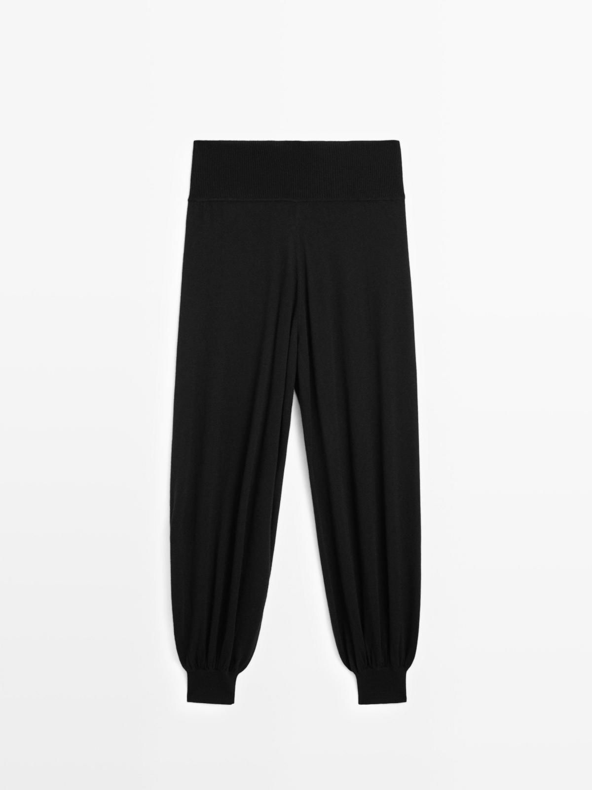 마시모두띠 울블렌드 니트 사루엘 팬츠 5044/583 BLACK - 상세 이미지 5