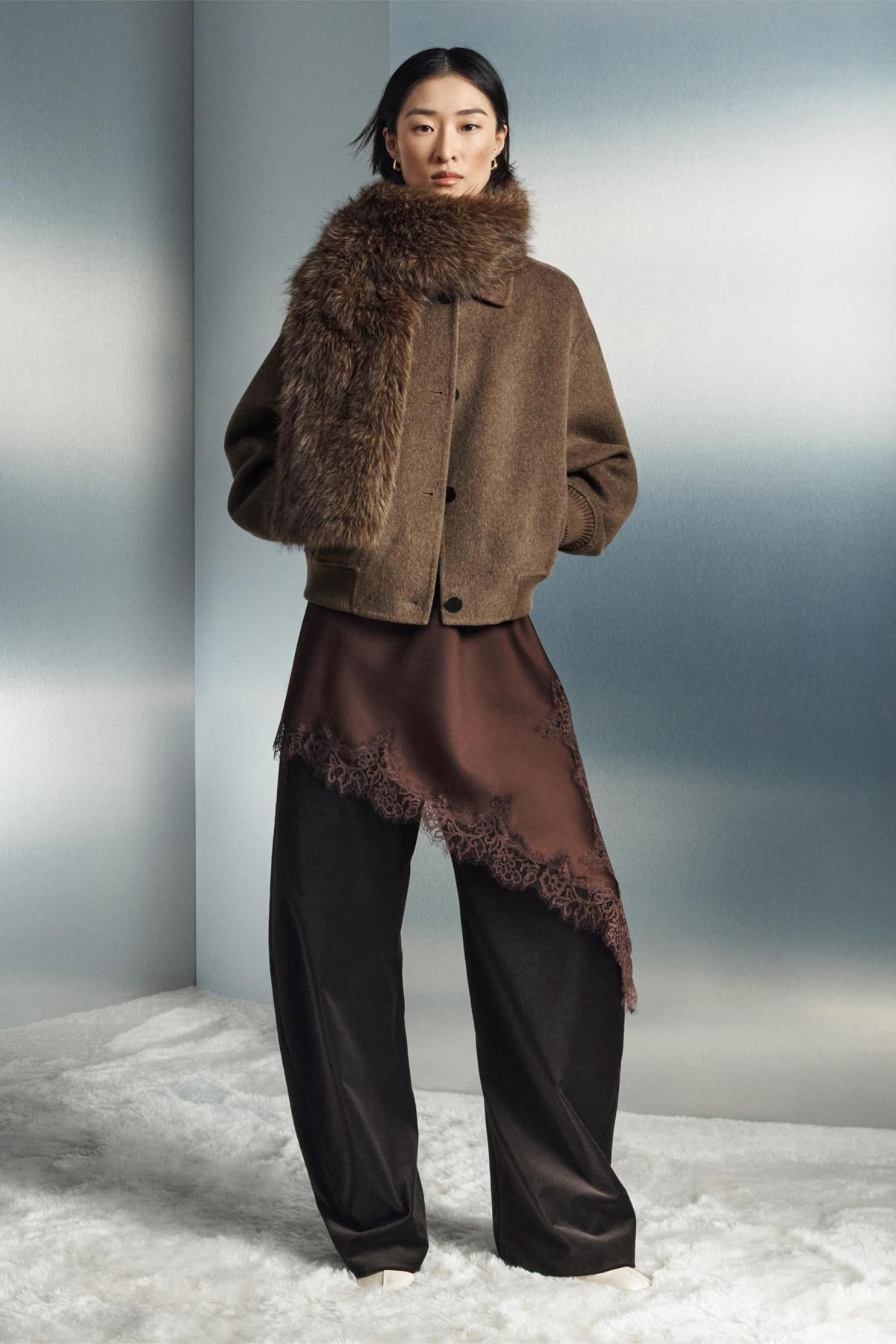 자라 울블렌드 봄버 재킷 브라운 7522/040 BROWN / TAUPE - 상세 이미지 2