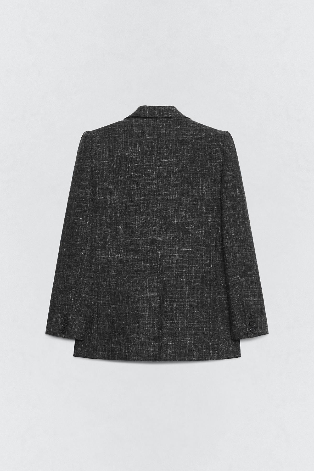 자라 울 더블브레스트 블레이저 X 소시오츠키 9743/882 GREY MARL 이미지 6