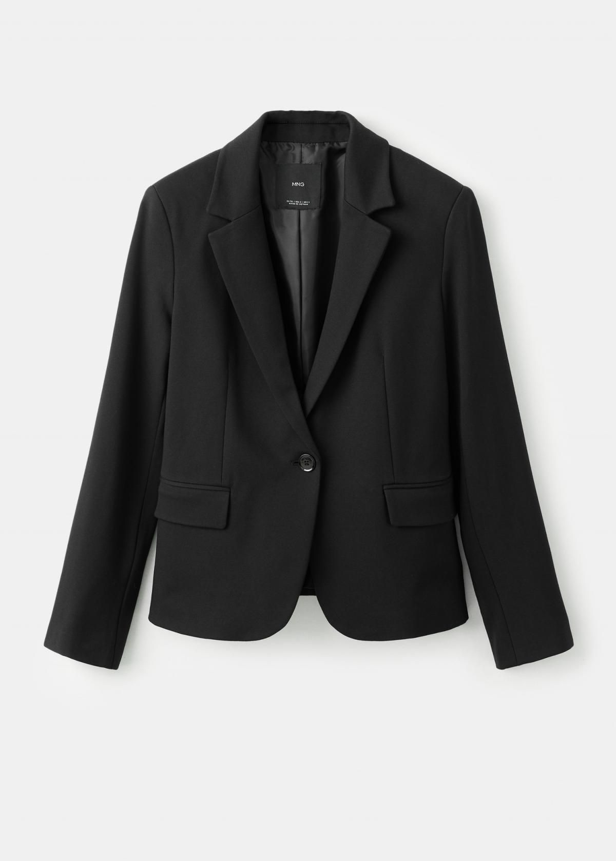 망고 테일러드 슬림핏 블랙 재킷 27091285 NEGRO - 상품 이미지
