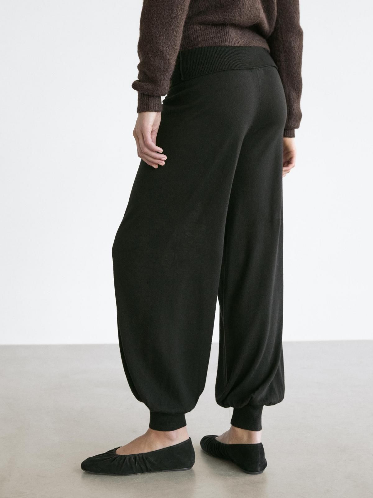 마시모두띠 울블렌드 니트 사루엘 팬츠 5044/583 BLACK - 상세 이미지 4