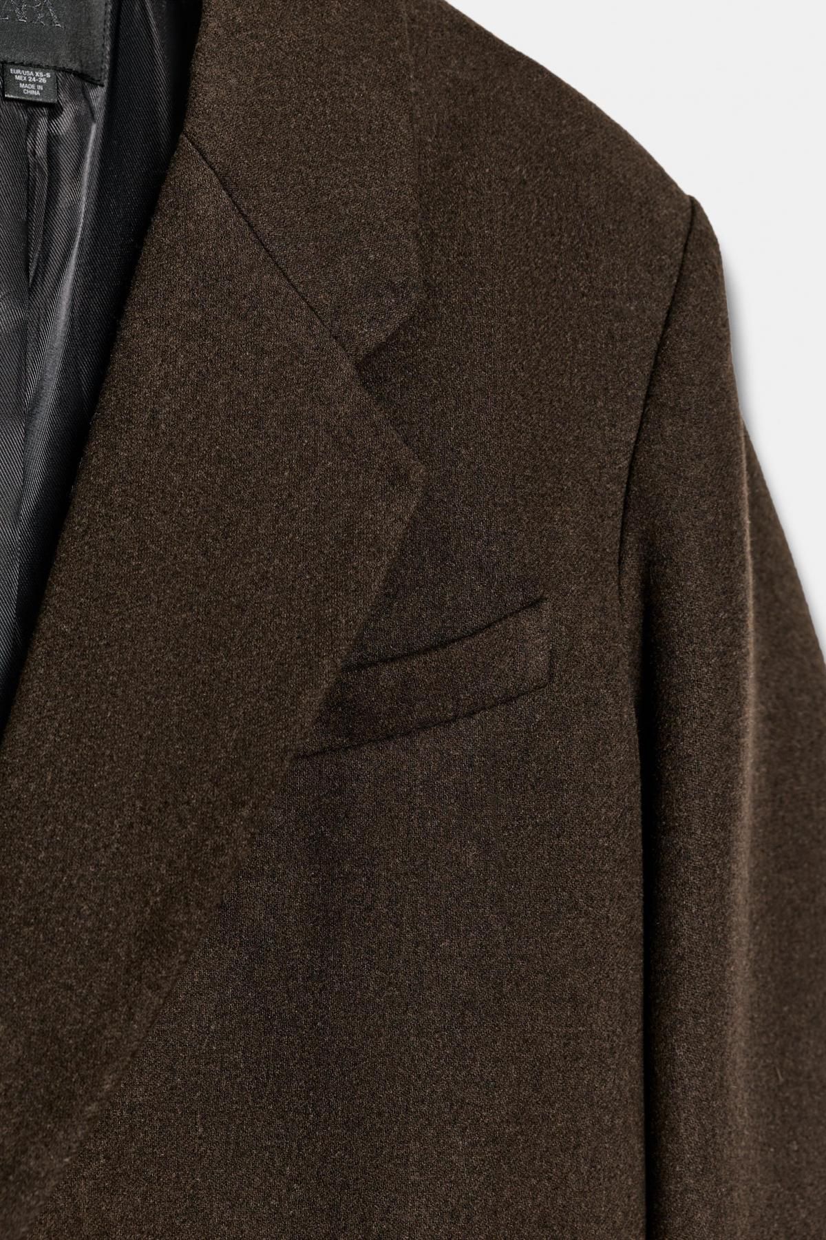 자라 더블브레스트 어깨패드 블레이저 1255/722 DARK BROWN - 상세 이미지 4