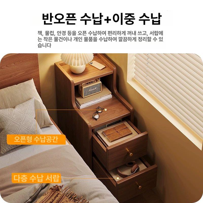 쇼파 틈새 수납장 캐비닛 침대옆 협탁 서랍장 이동식 - 상세 이미지 2