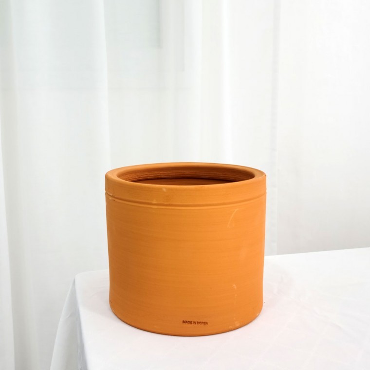 국산 수제 원통형 20x17cm 황토 토분 - 상품 이미지