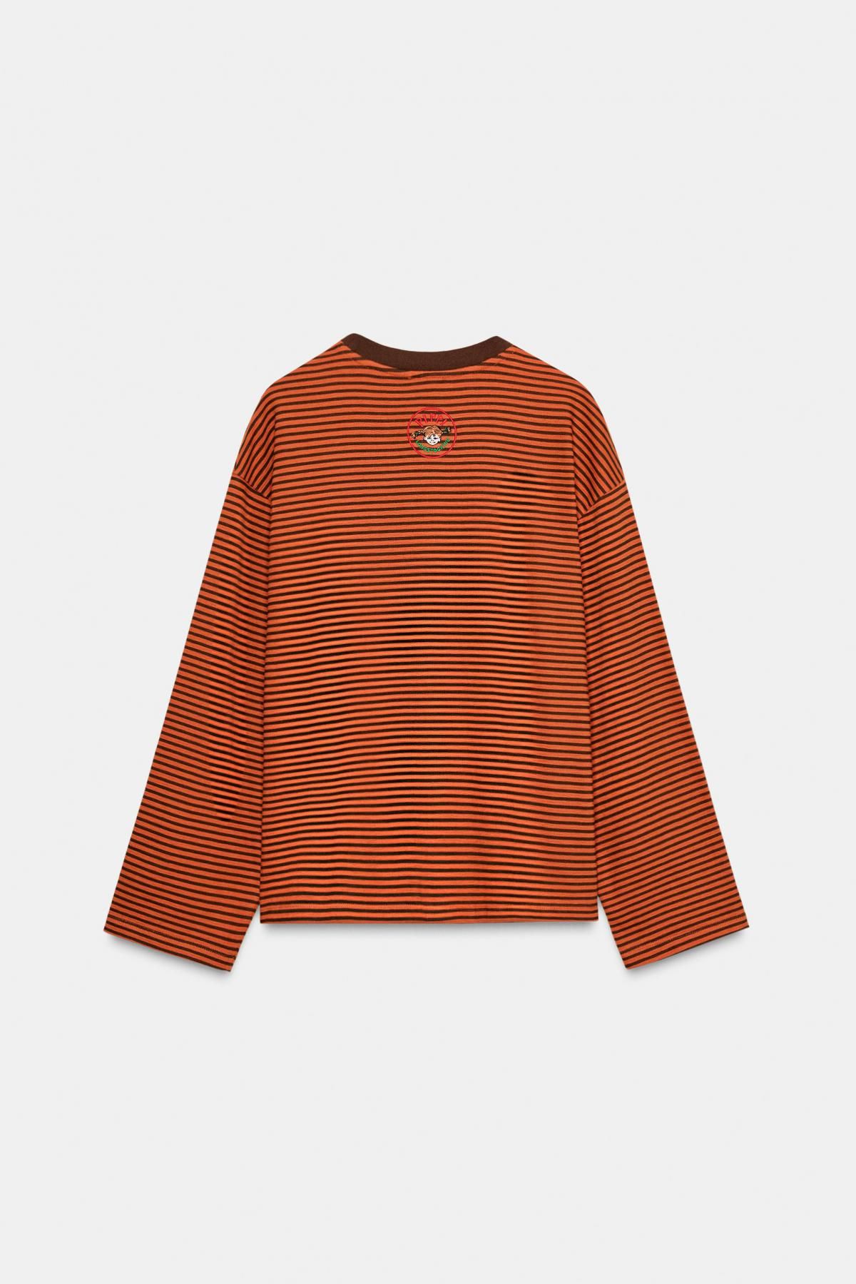 자라 키즈 스트라이프 프린트 긴팔 티셔츠 4805/820 BROWN STRIPES - 상세 이미지 5