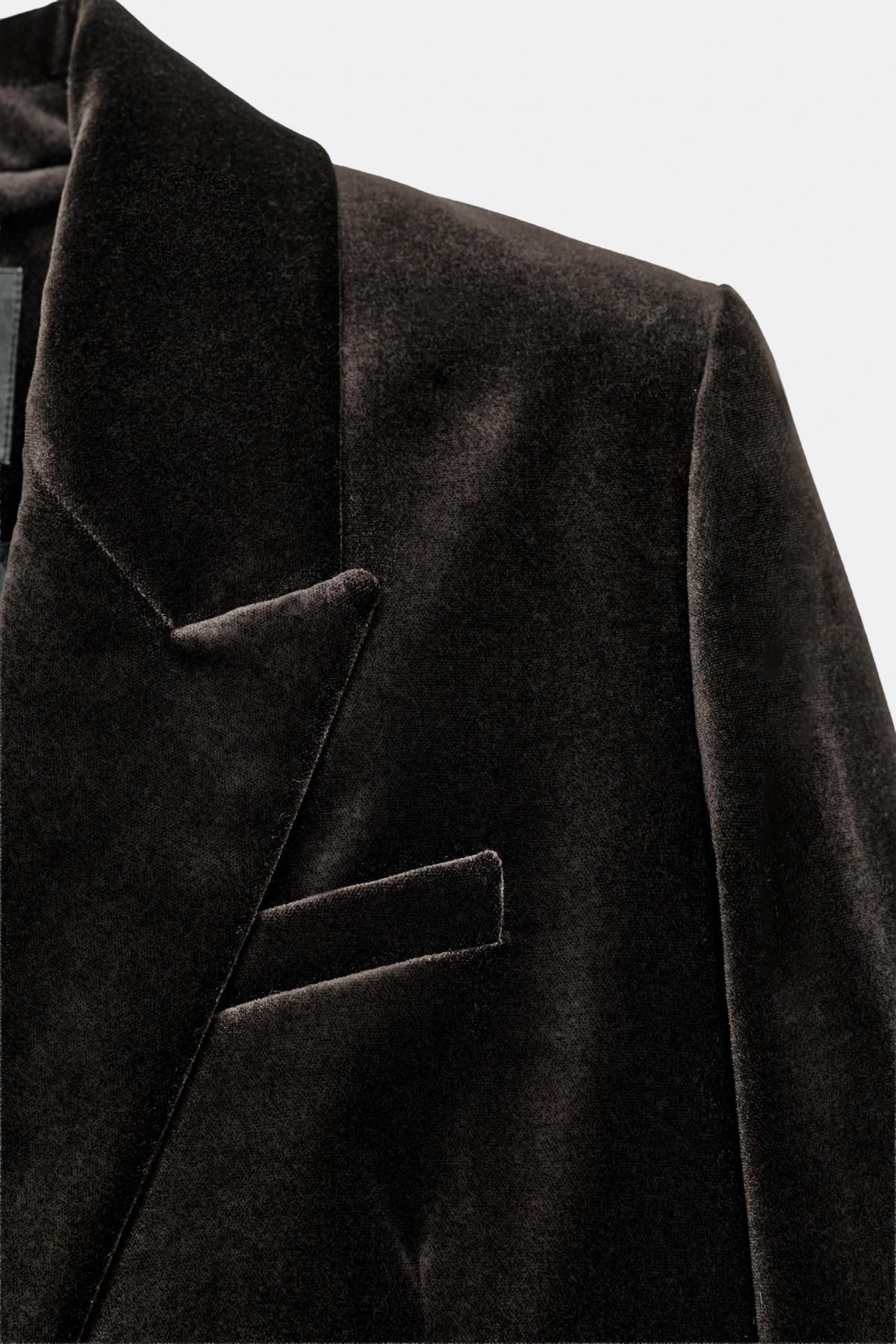 자라 테크니컬 벨벳 더블브레스트 블레이저 9728/994 BROWN - 상세 이미지 5