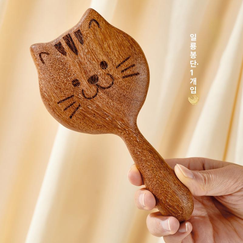 두피 마사지 빗 넓은 이빨 원형 헤어브 고양이 1개입 - 상품 이미지