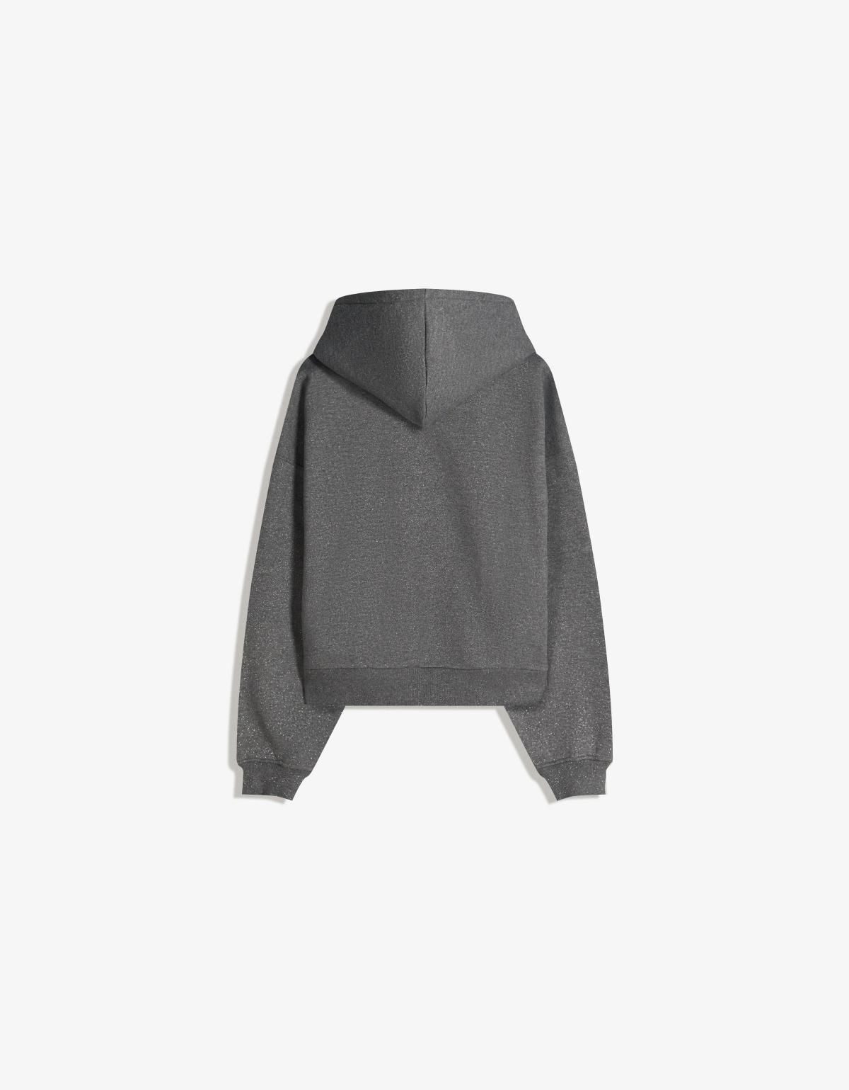 버쉬카 글리터 후드 스웨트셔츠 7231/187 GREY - 상세 이미지 3