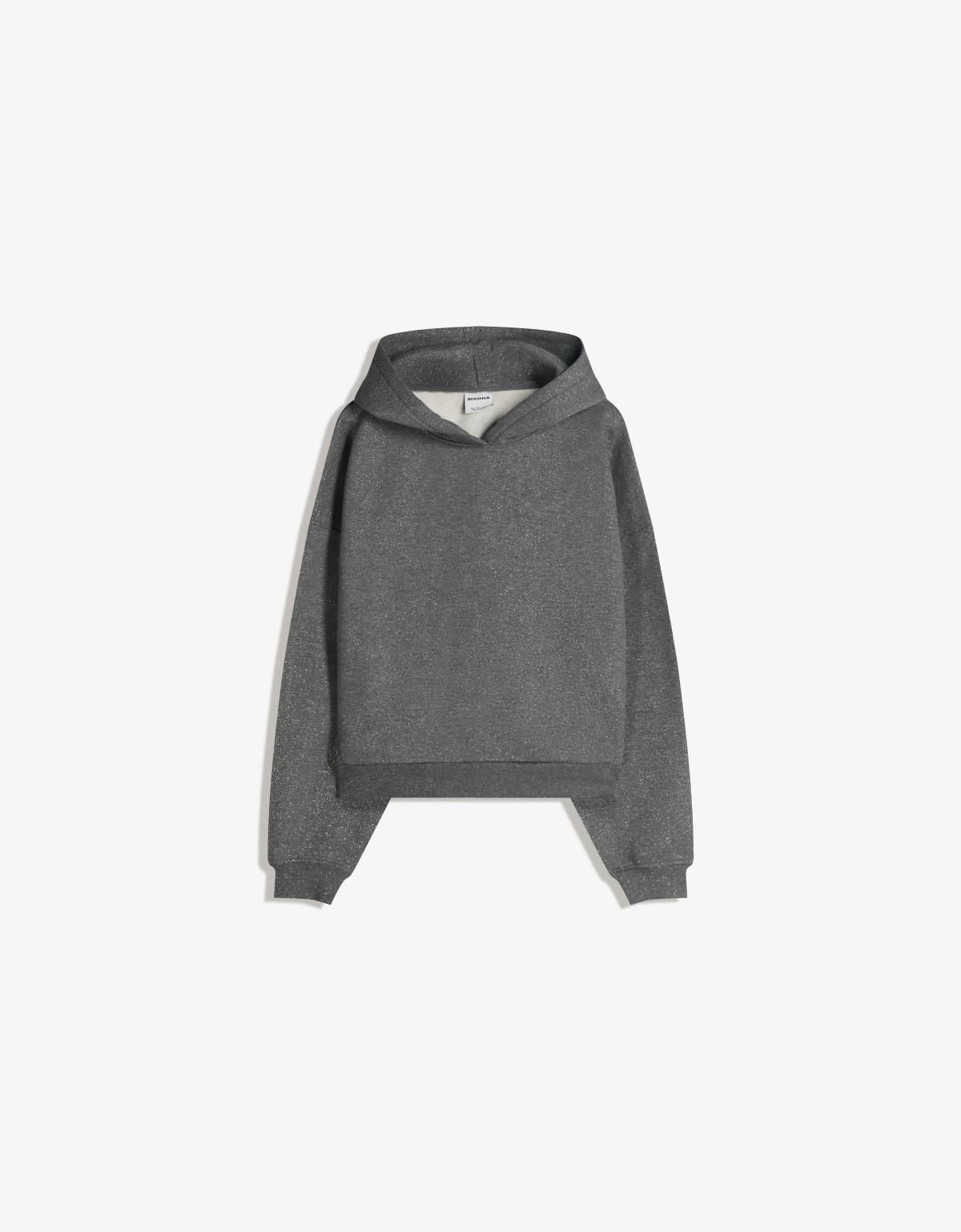 버쉬카 글리터 후드 스웨트셔츠 7231/187 GREY - 상품 이미지