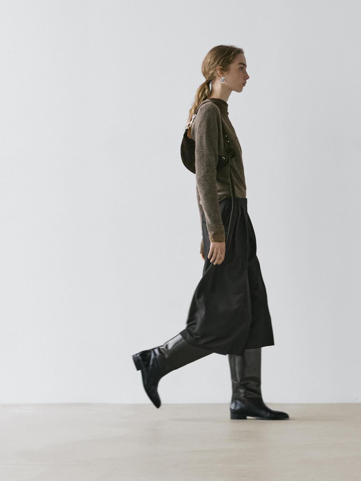 마시모두띠 프리미엄 울 롱 버뮤다 와이드 팬츠 5007/654 BLACK - 상세 이미지 4