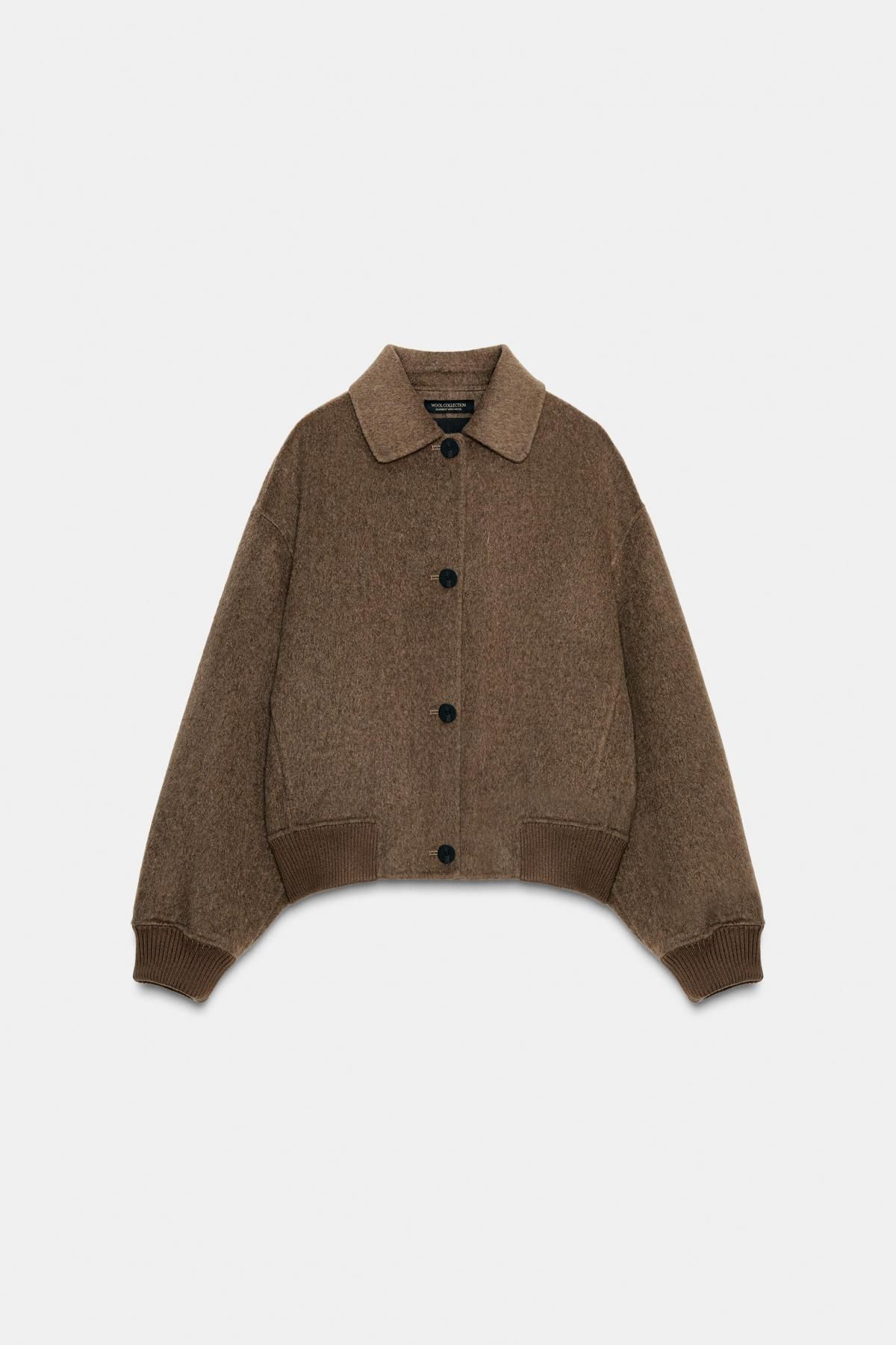 자라 울블렌드 봄버 재킷 브라운 7522/040 BROWN / TAUPE - 상품 이미지
