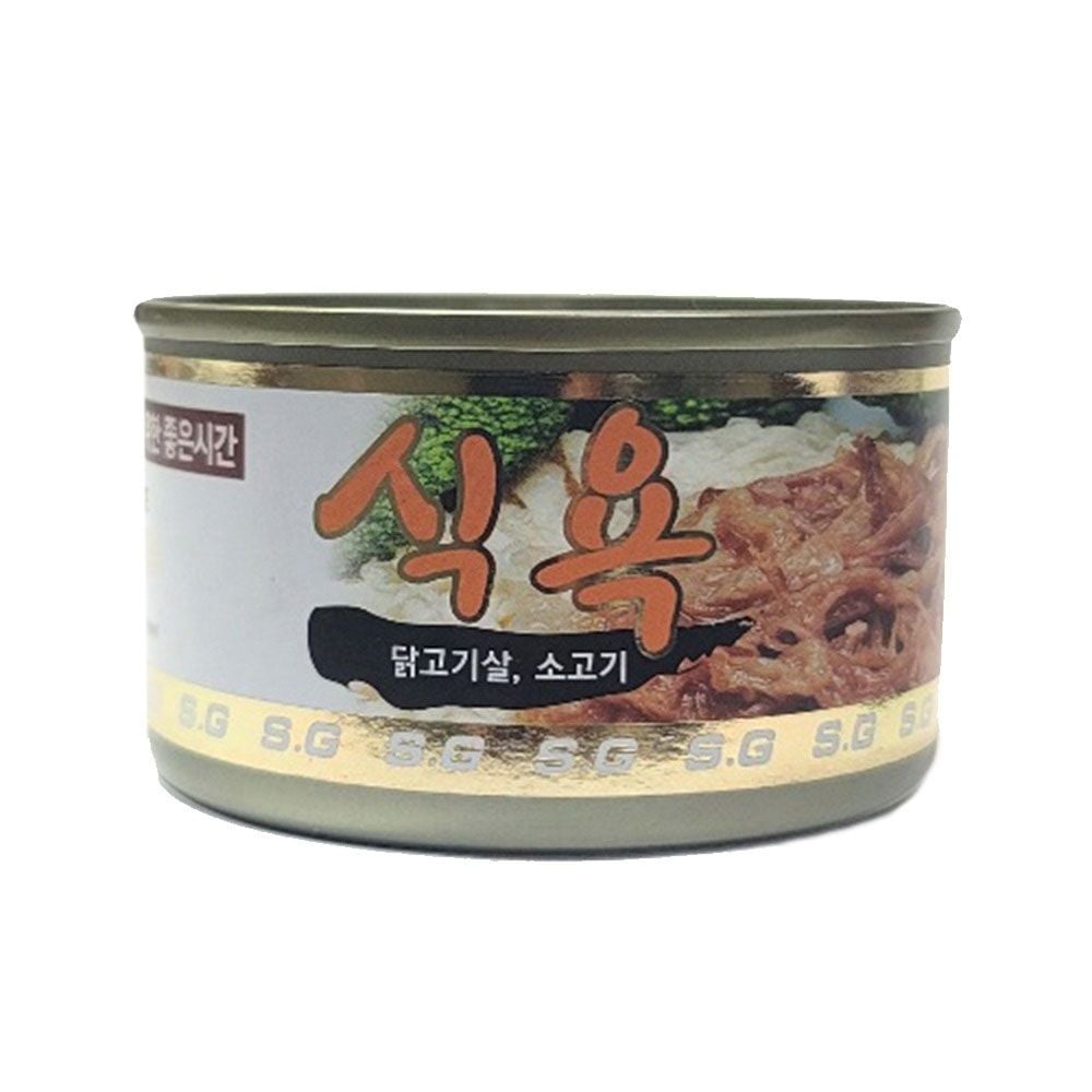 식욕 닭고기살 소고기 100g X4개 강아지 애견 간식캔 - 상품 이미지