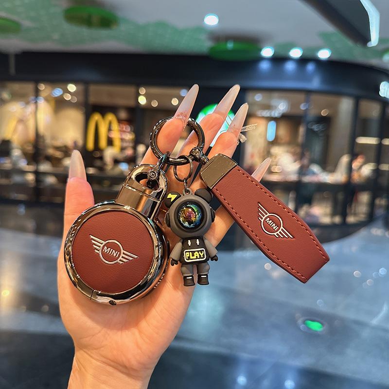 BMW 미니 차키케이스 메탈 자동차 키커버 커버 코퍼 클럽맨용 볼케이노 레드+라이트닝 베어+로고 - 상품 이미지