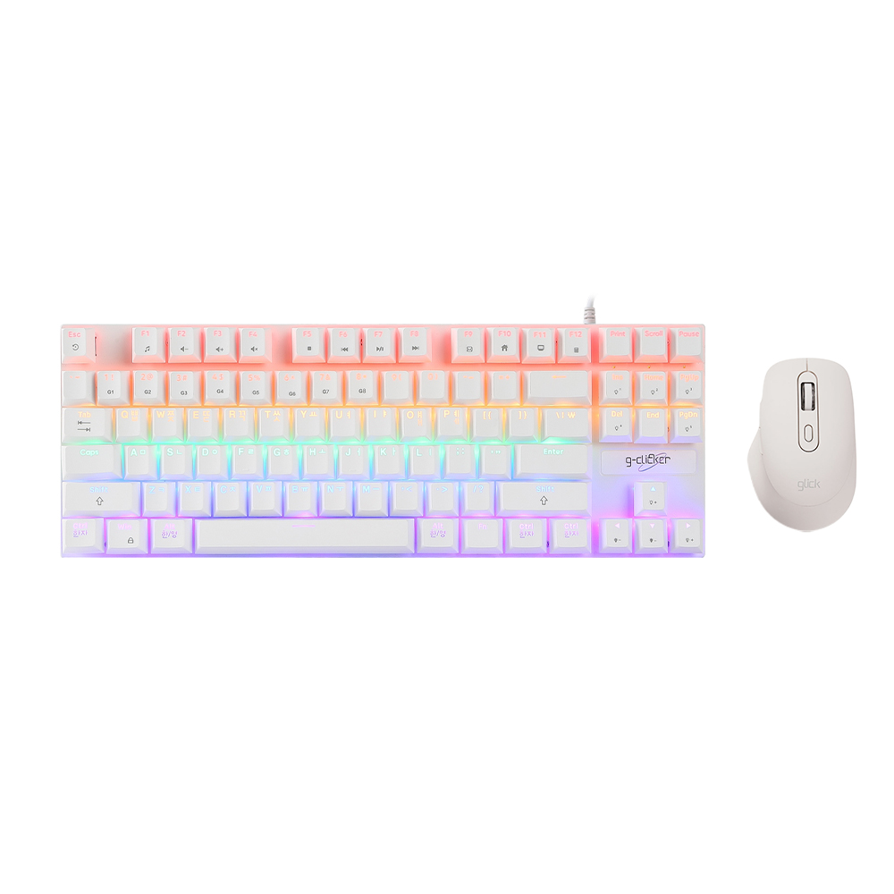 지클릭커 GMK-587 87키 텐키리스 게이밍 기계식 키보드 마우스 세트 블랙 청축 - 상세 이미지 3