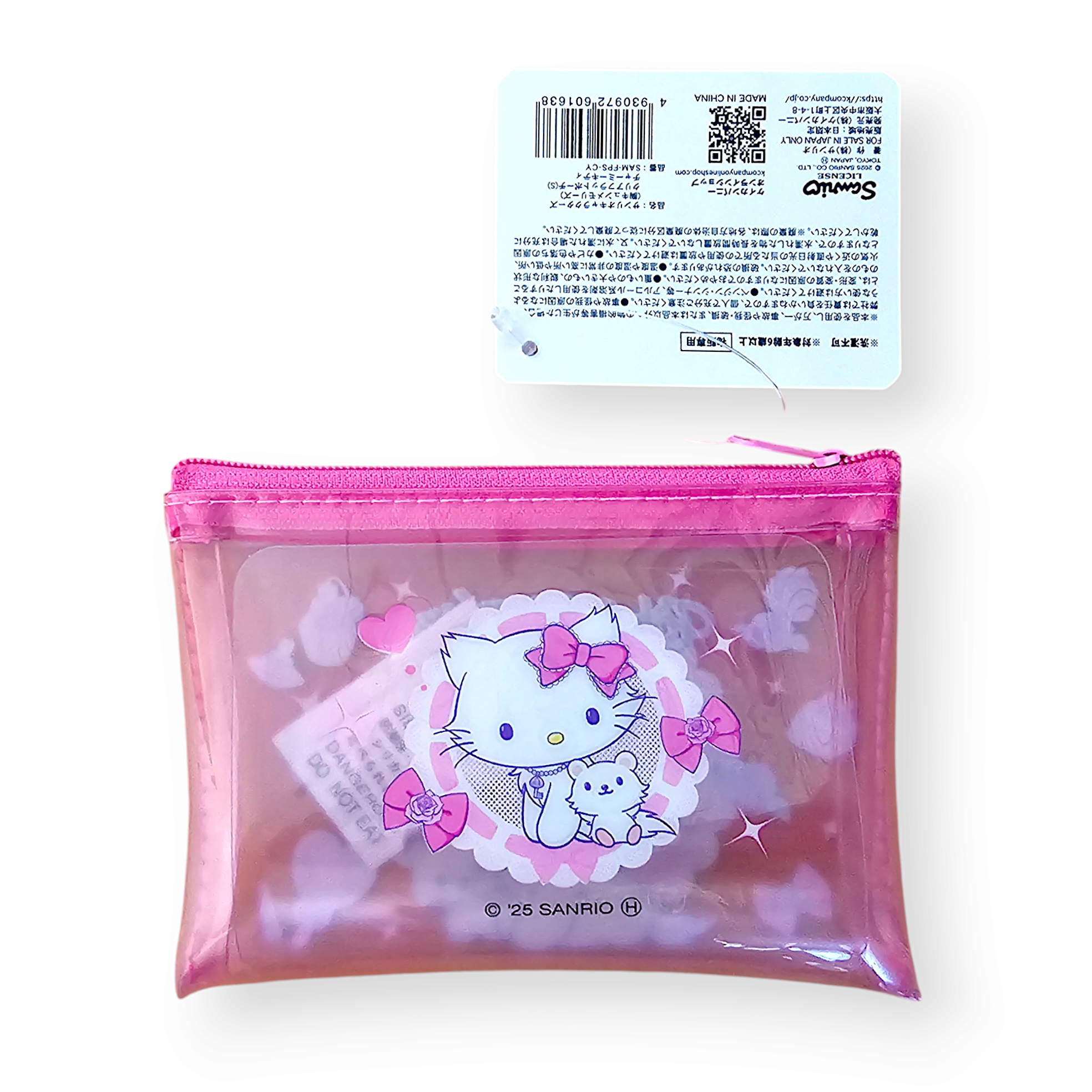산리오 캐릭터 헬로키티 챠미키티 심쿵 클리어 pvc 플랫 파우치 이미지 8