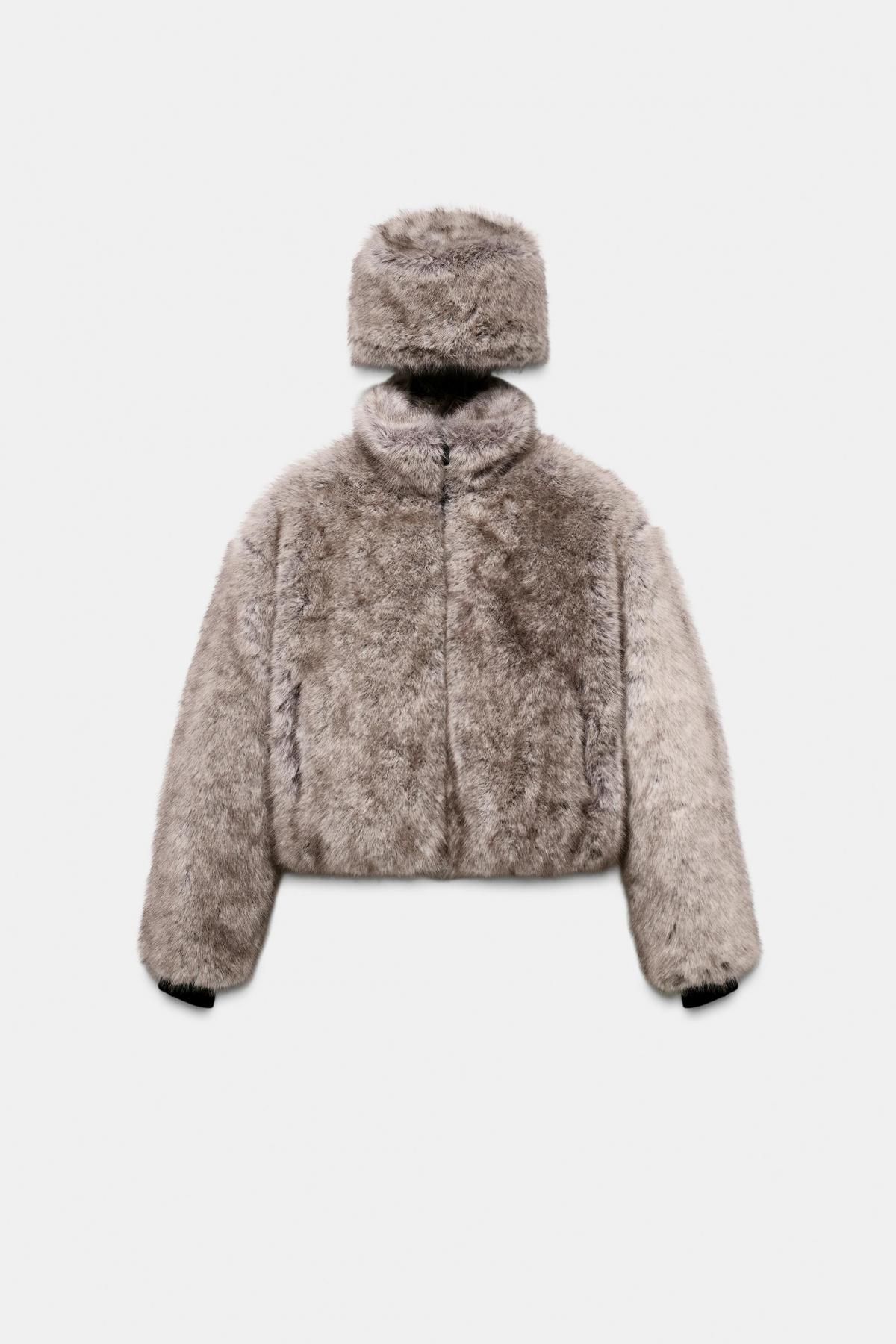 자라 테크니컬 스키 퍼 후드 코트 8073/028 LIGHT BEIGE - 메인 이미지