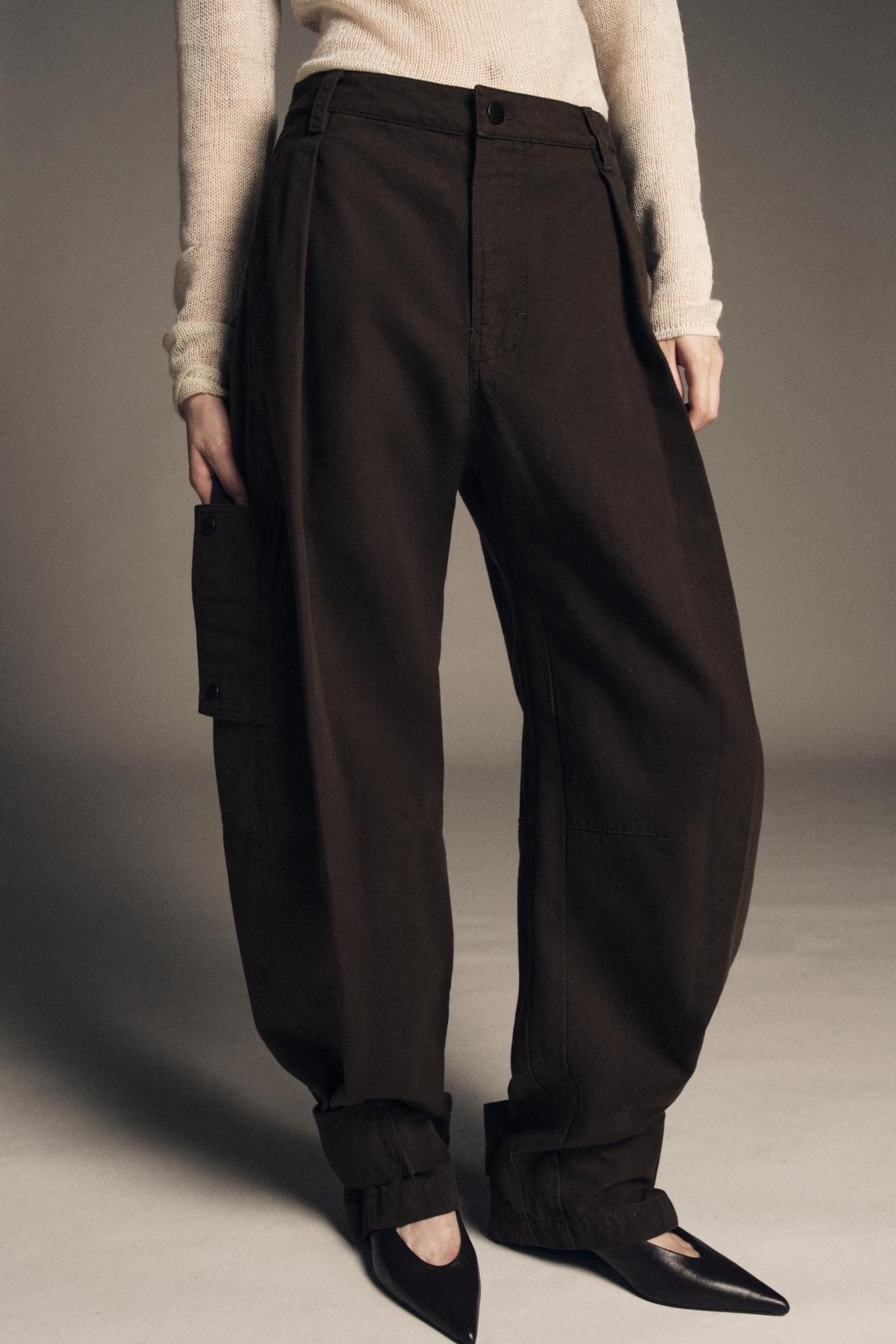 자라 테크니컬 벌룬 카고 와이드 팬츠 0340/248 BROWN - 상품 이미지