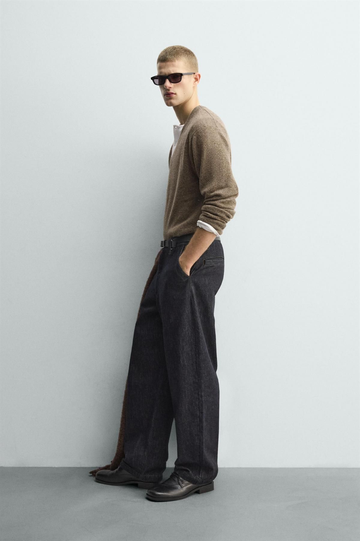 자라 브이넥 울 니트 스웨터 브라운 2893/369 BROWN / TAUPE - 상세 이미지 5