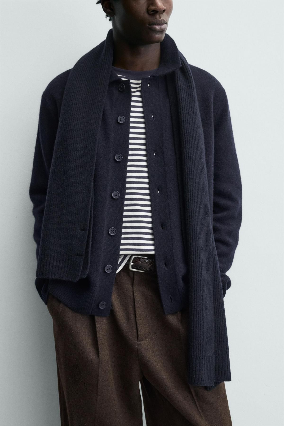 자라 프리미엄 울 레귤러핏 가디건 2893/358 NAVY BLUE 이미지 7