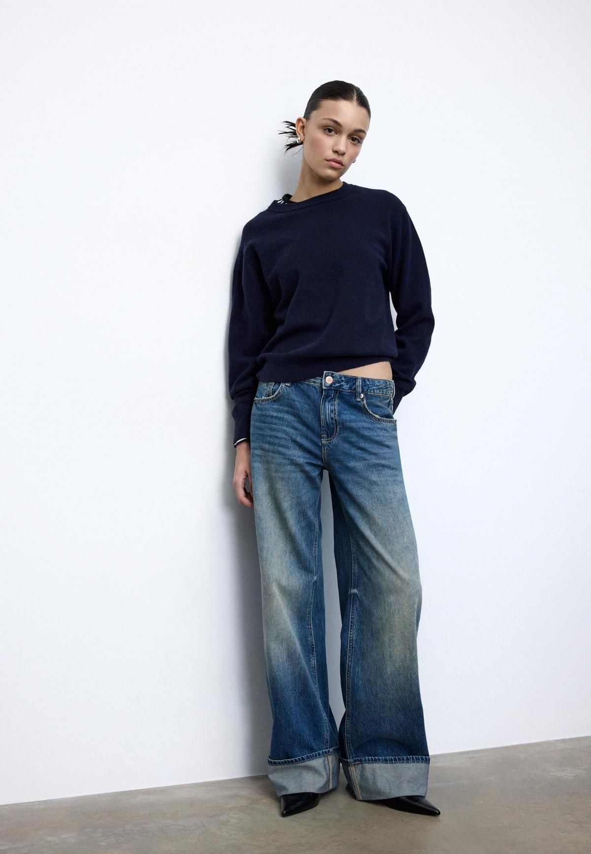 스트라디바리우스 로우라이즈 와이드핏 데님 청바지 1441/620 MEDIUM BLUE DENIM - 상세 이미지 2
